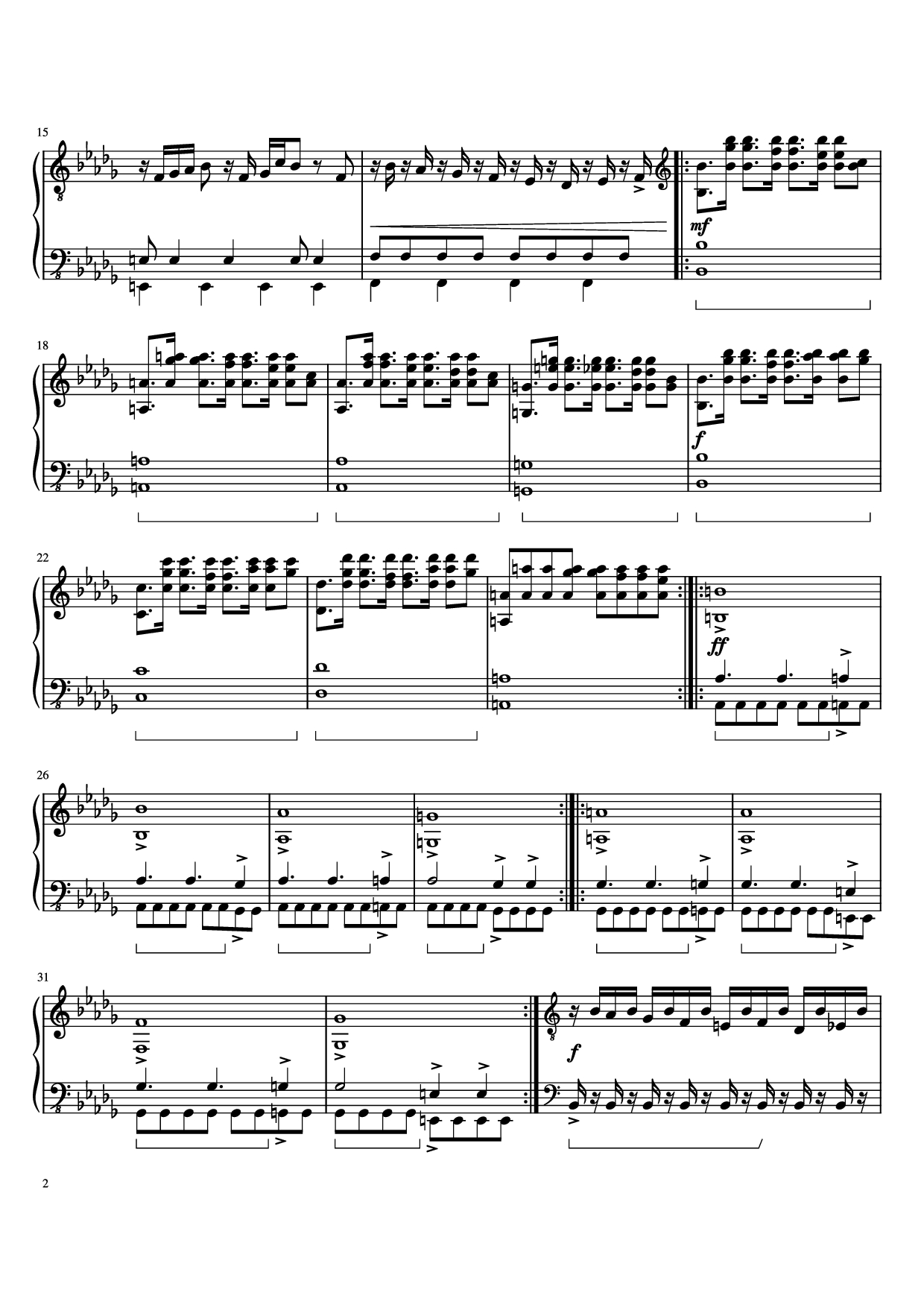 Trang 2 của Sheet nhạc PDF Piano bài hát Castle Vein Piano - Heaven Pierce Her - Hakita