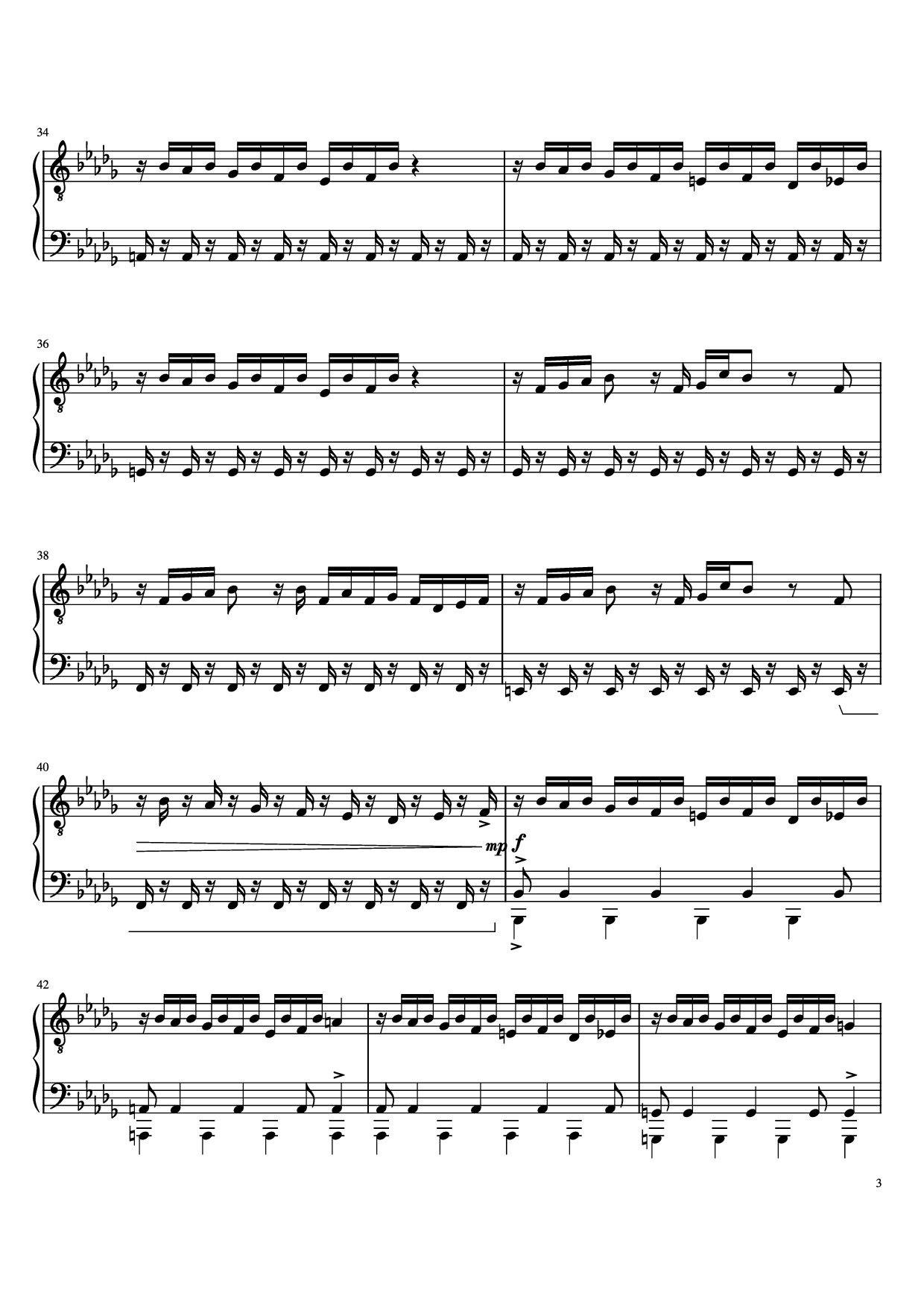 Trang 3 của Sheet nhạc PDF Piano bài hát Castle Vein Piano - Heaven Pierce Her - Hakita