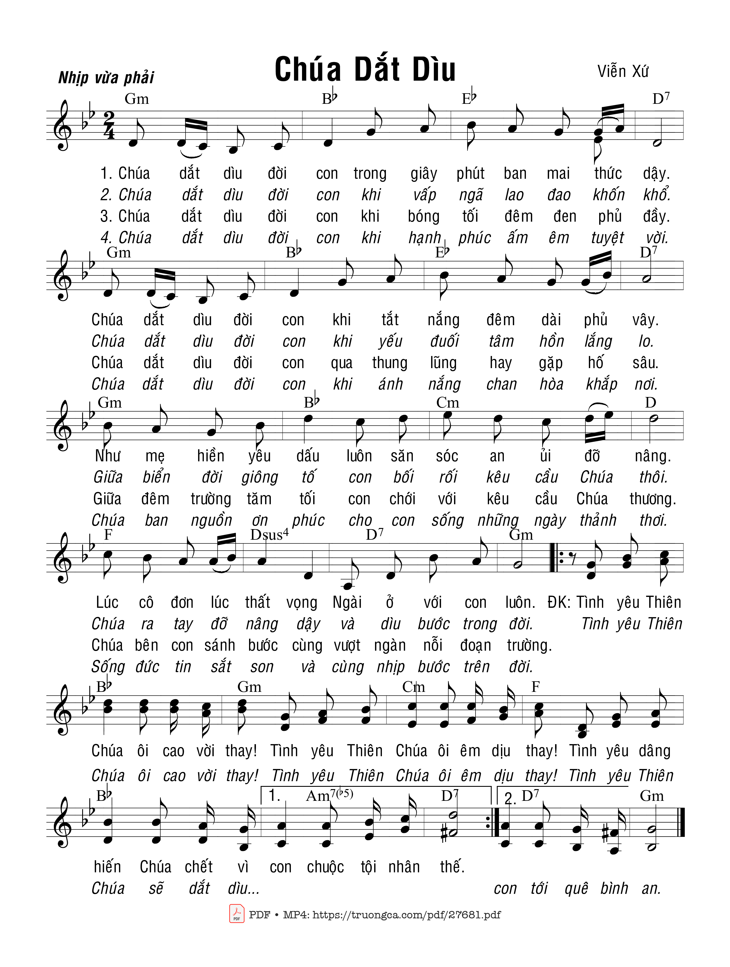 Sheet nhạc PDF bài Chúa Dắt Dìu