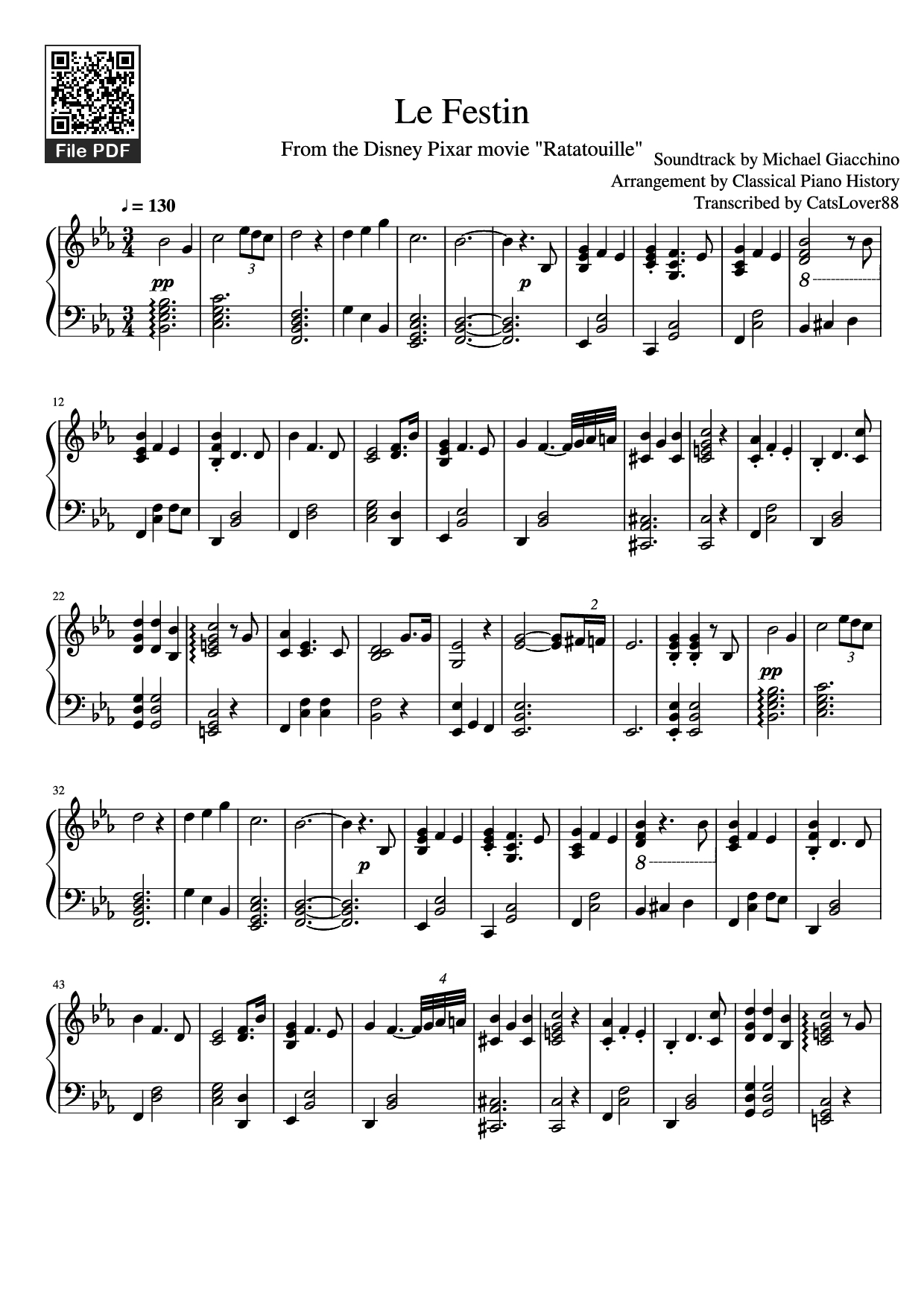 Sheet nhạc PDF bài Le Festin Piano