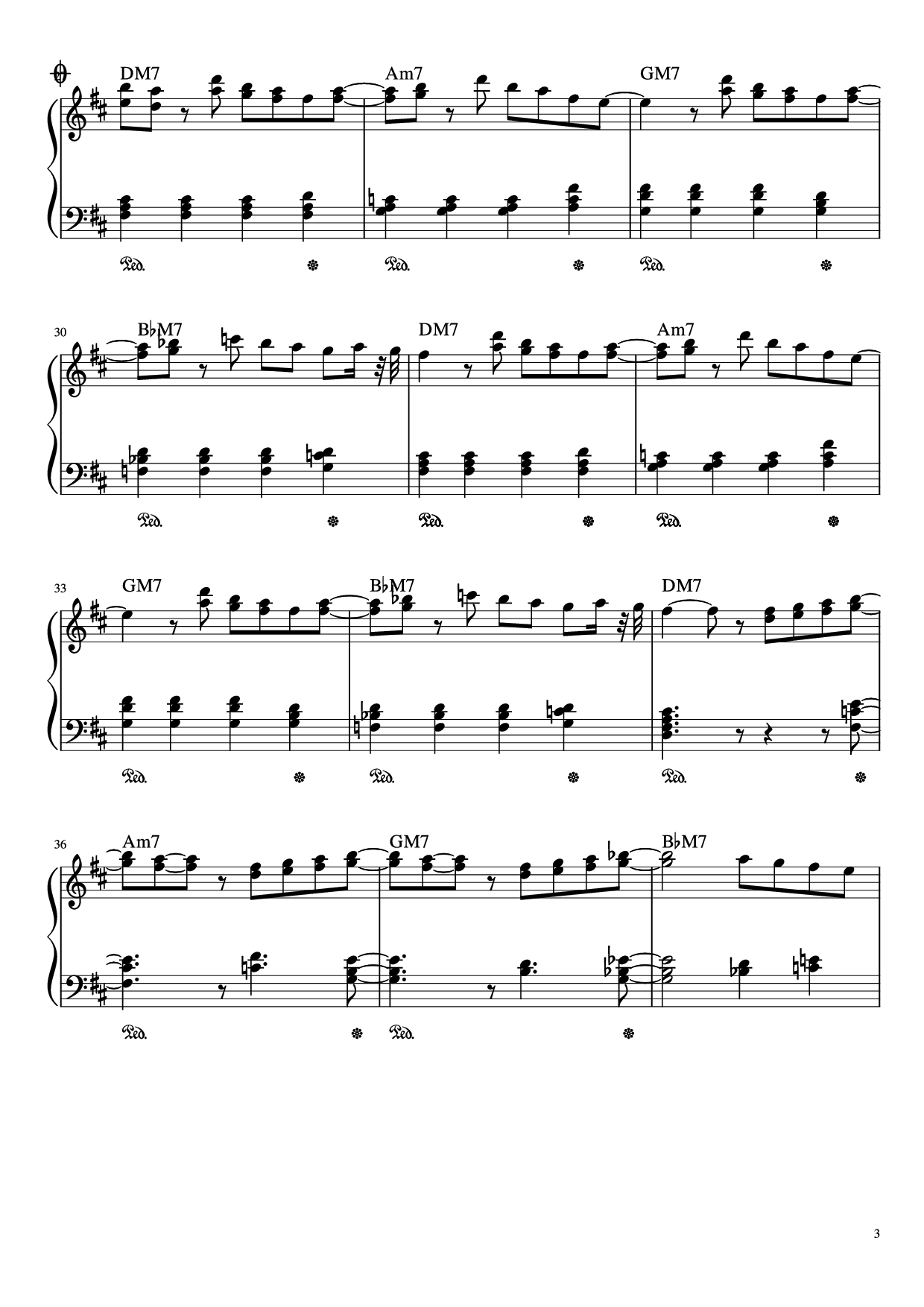 Trang 3 của Sheet nhạc PDF Piano bài hát Best Part Piano - Composed by Tawang