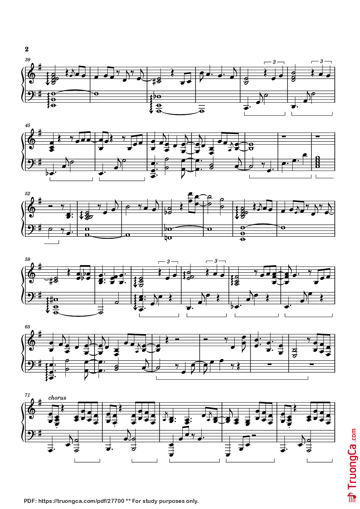 Trang 2 của Sheet nhạc PDF Piano bài hát Cape Light Piano - Izumi Hirotaka