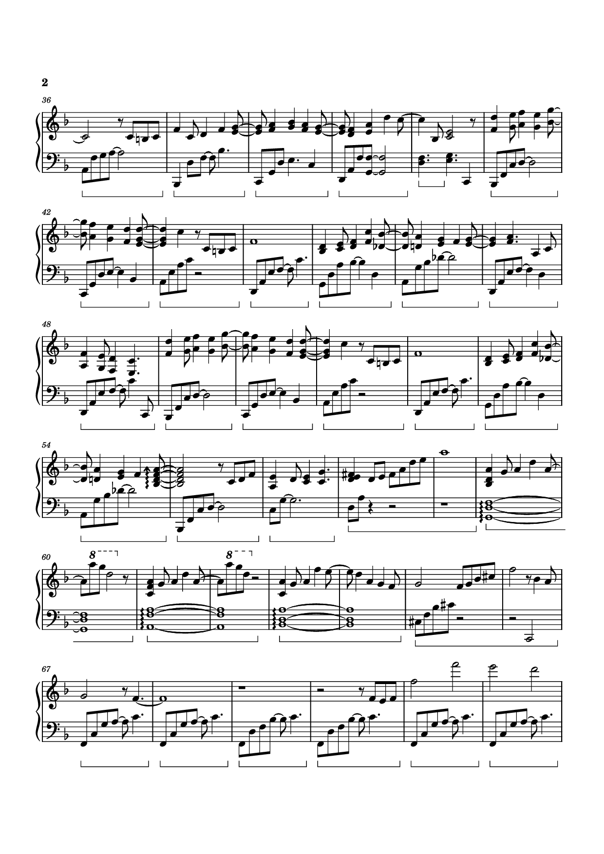 Trang 2 của Sheet nhạc PDF Piano bài hát Blue Forest Piano - Izumi Hirotaka