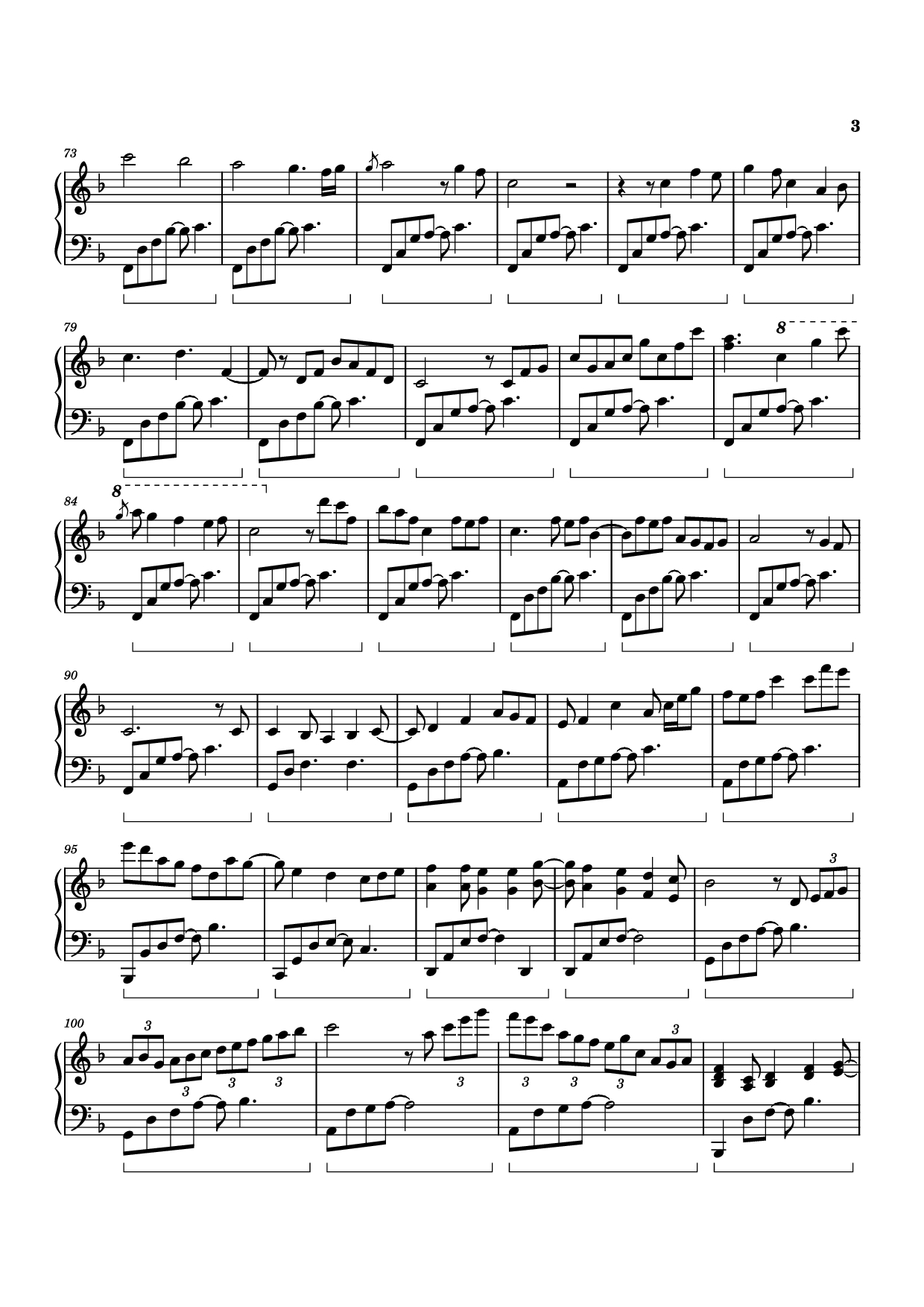 Trang 3 của Sheet nhạc PDF Piano bài hát Blue Forest Piano - Izumi Hirotaka