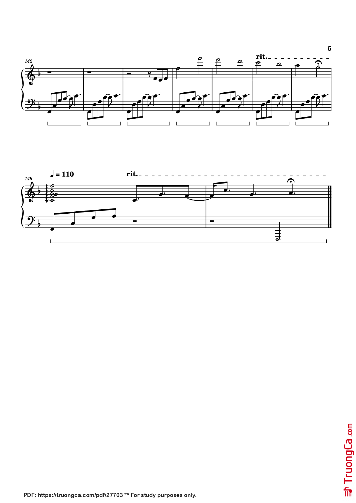 Trang 5 của Sheet nhạc PDF Piano bài hát Blue Forest Piano - Izumi Hirotaka
