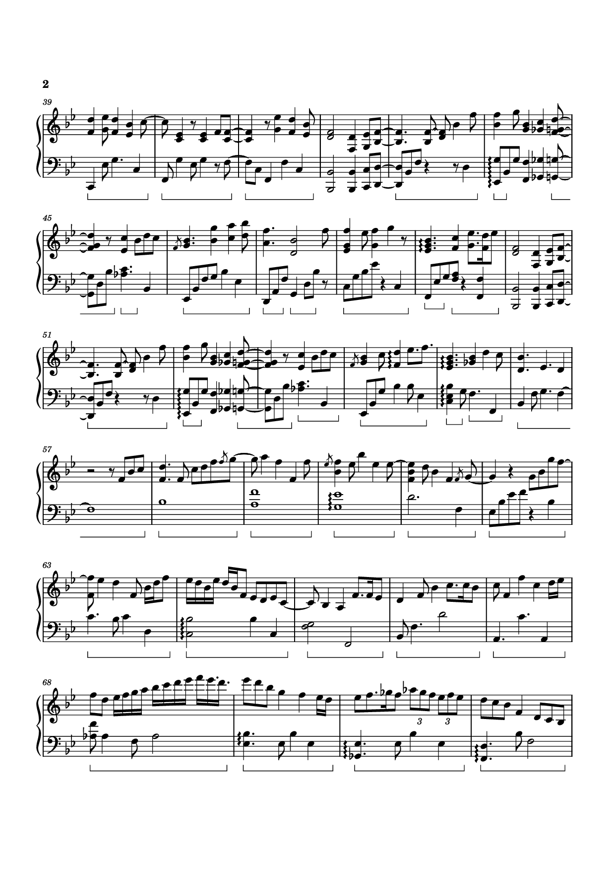Trang 2 của Sheet nhạc PDF Piano bài hát Three Swallows Piano - Izumi Hirotaka