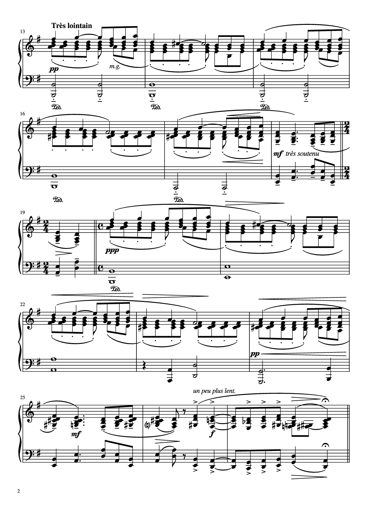 Trang 2 của Sheet nhạc PDF Piano bài hát PAVANE Piano - Maurice Ravel