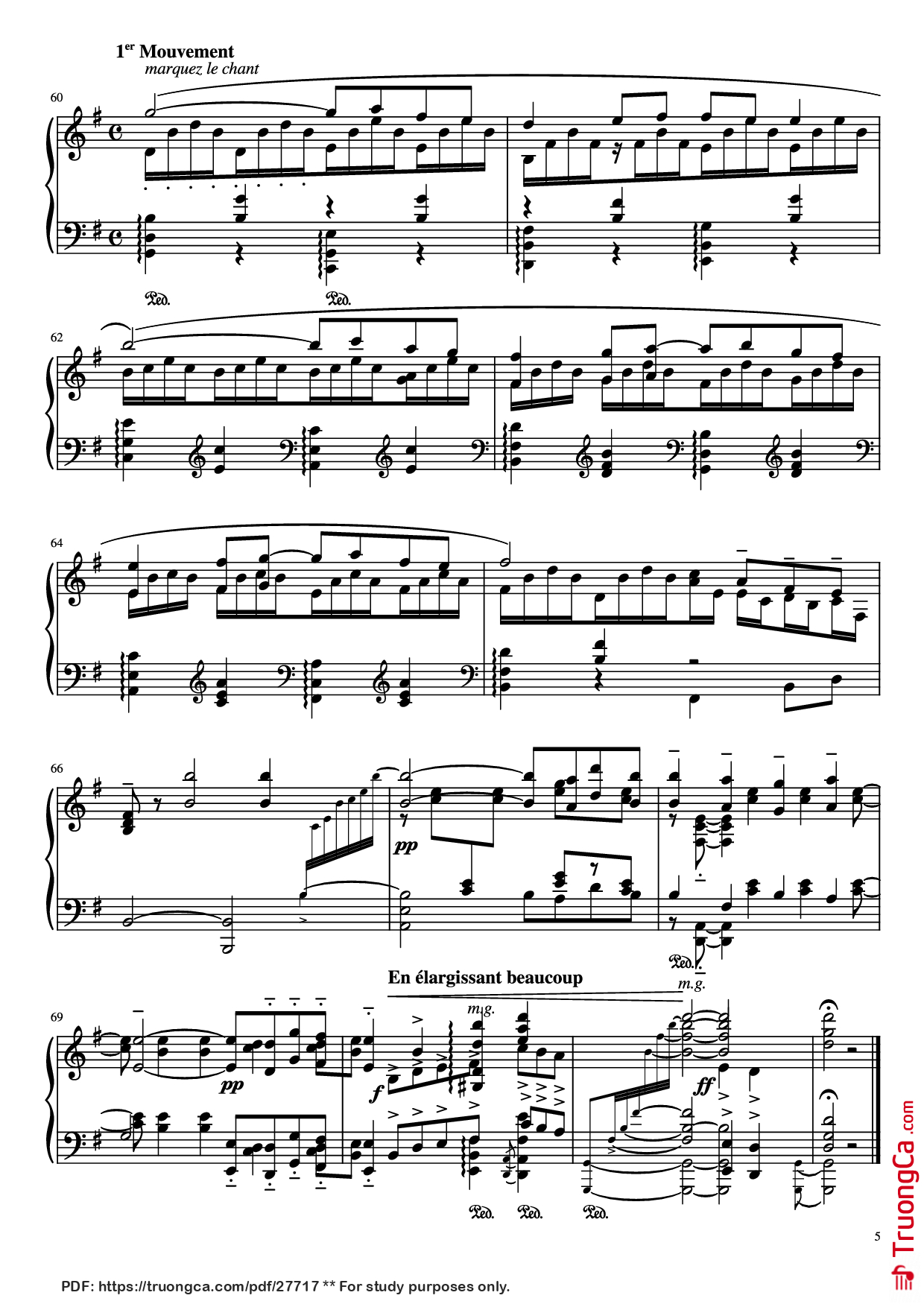 Trang 5 của Sheet nhạc PDF Piano bài hát PAVANE Piano - Maurice Ravel