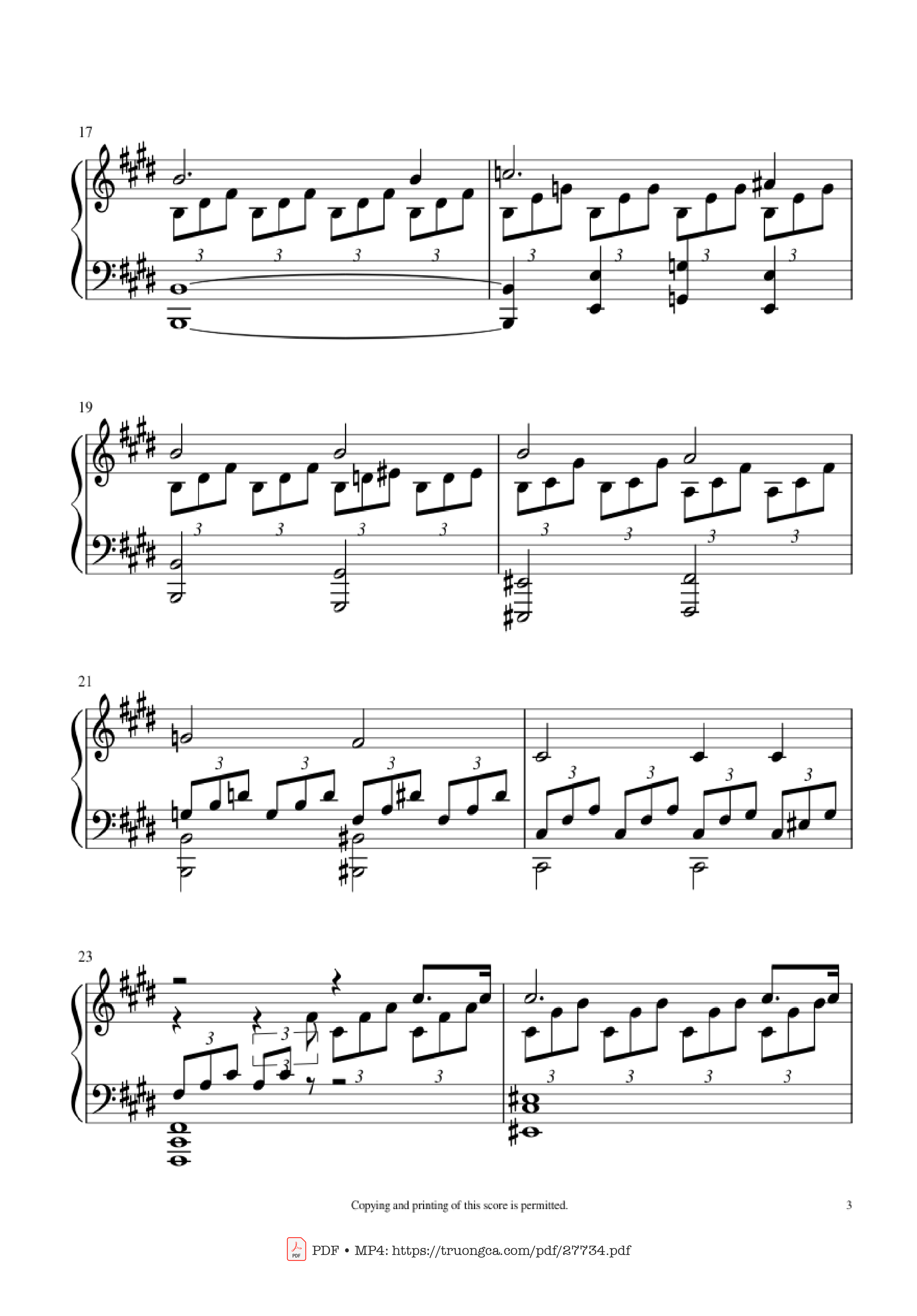 Trang 3 của Sheet nhạc PDF Piano bài hát Moonlight Sonata 1st Movement Piano - Ludwig Van Beethoven