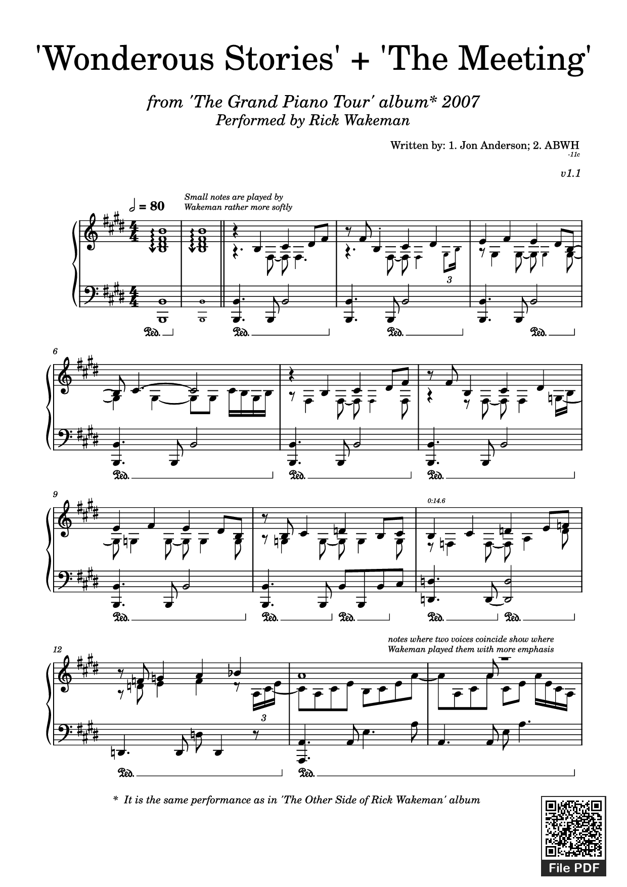 Trang 1 của Sheet nhạc PDF Piano bài hát 