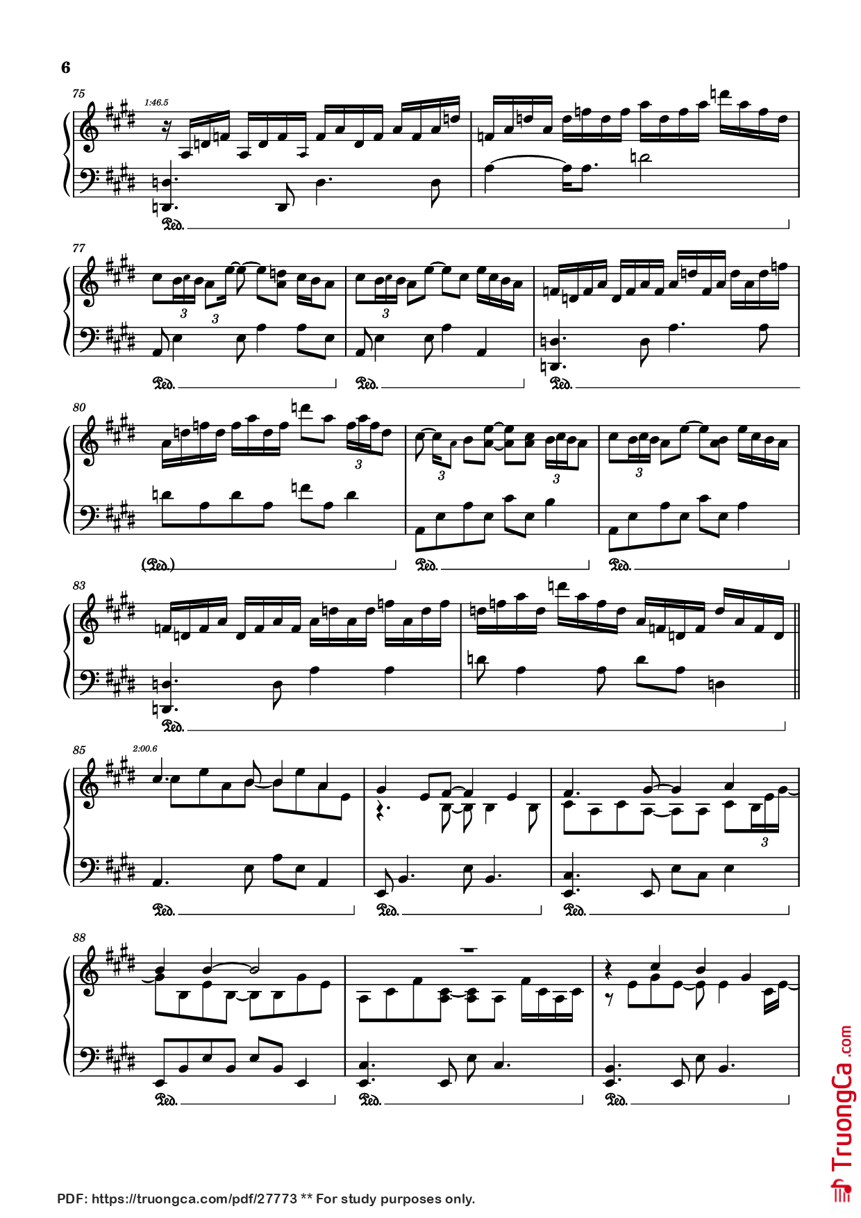 Trang 6 của Sheet nhạc PDF Piano bài hát 