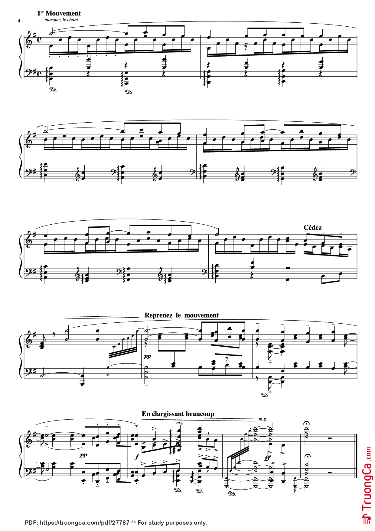 Trang 4 của Sheet nhạc PDF Piano bài hát PAVA N E Piano - Maurice  Ravel