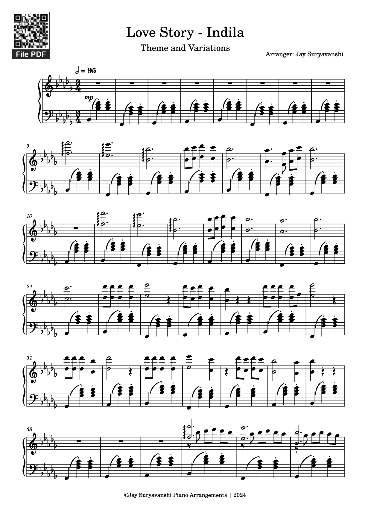 Sheet nhạc PDF bài Love Story Piano Variations