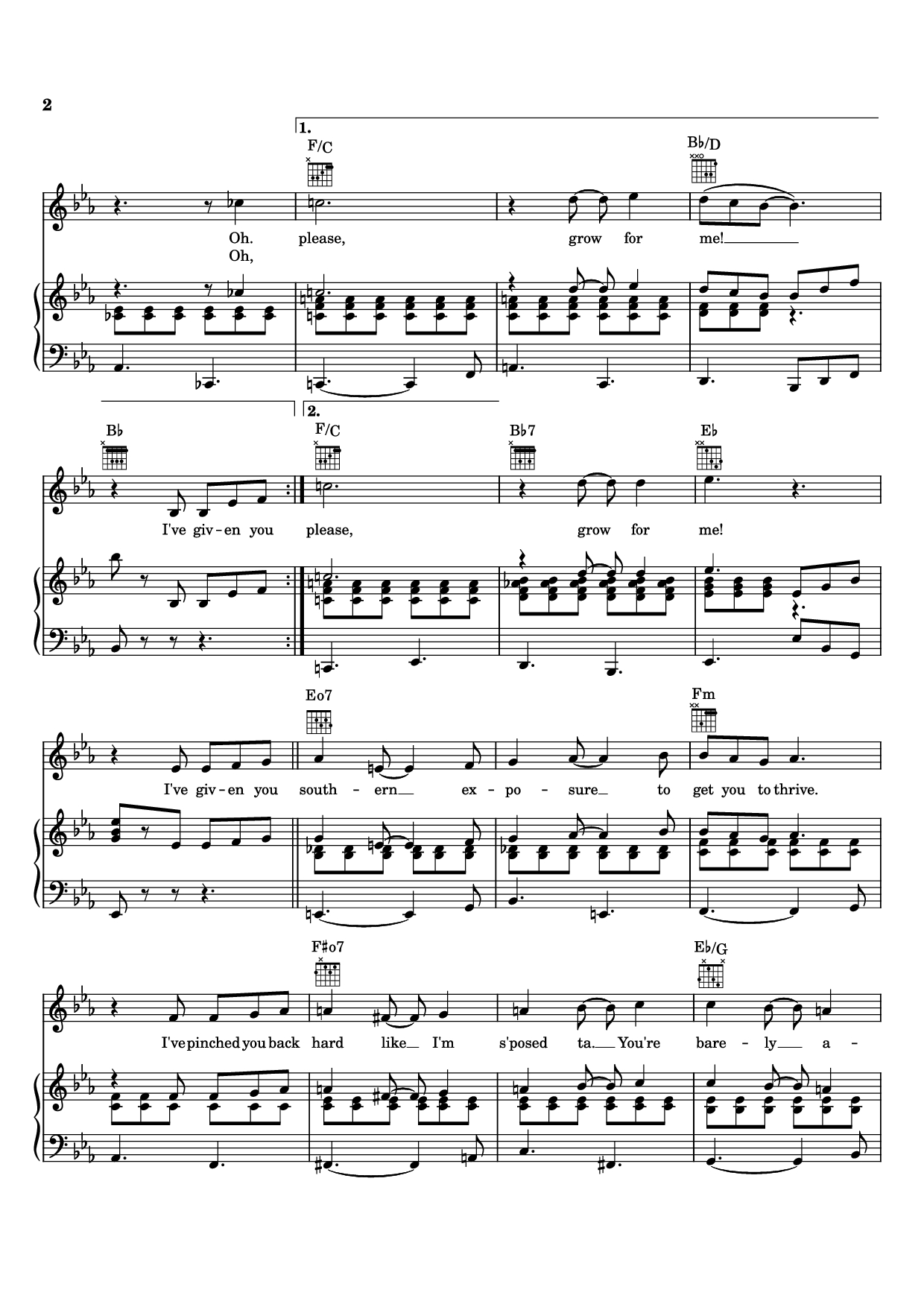 Trang 2 của Sheet nhạc PDF Piano bài hát Grow For Me Piano - Alan Menken
