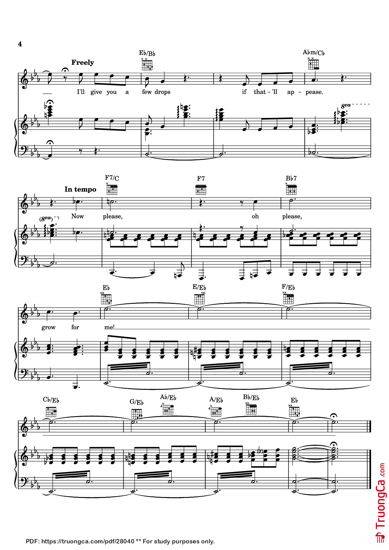 Trang 4 của Sheet nhạc PDF Piano bài hát Grow For Me Piano - Alan Menken