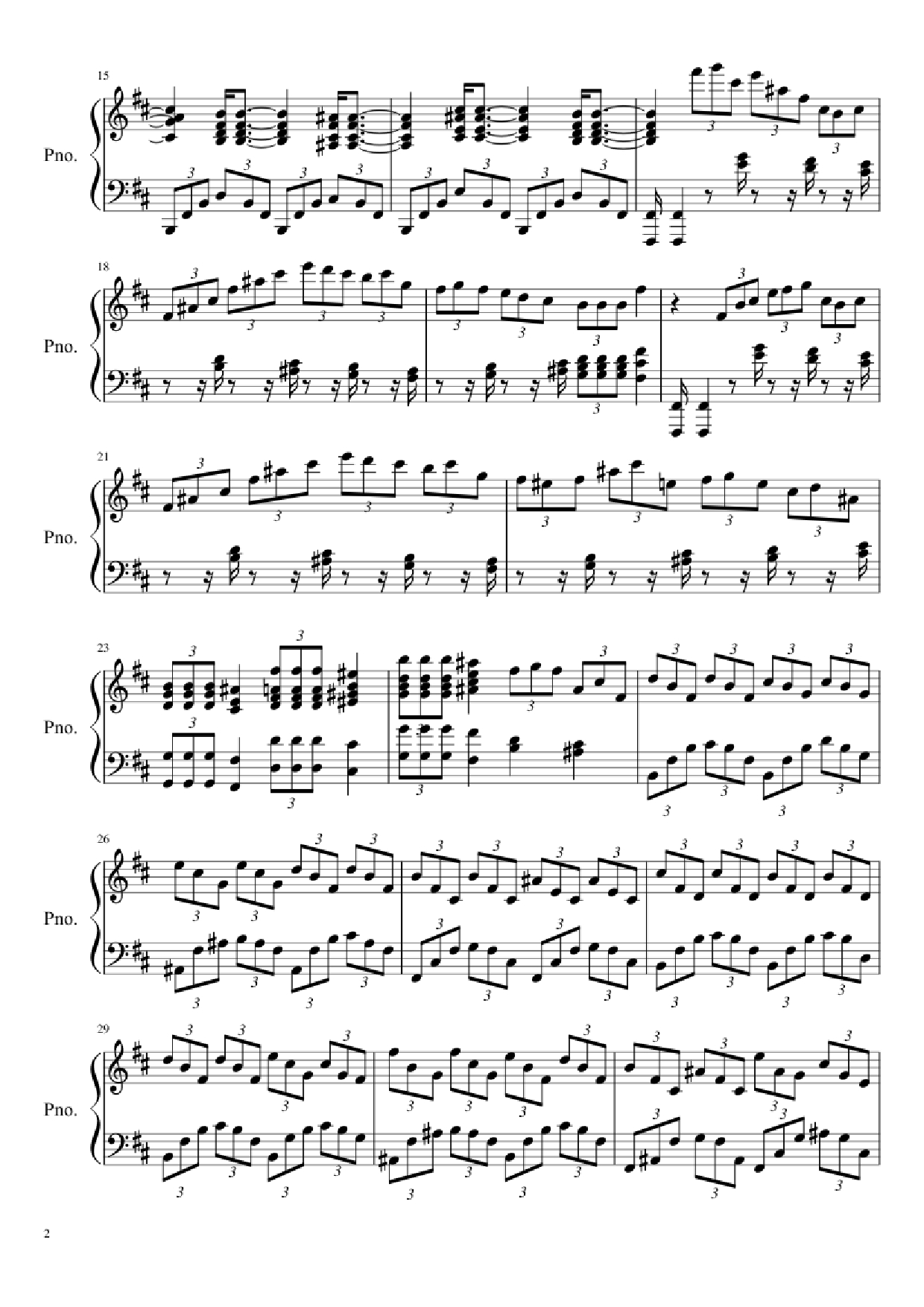 Trang 2 của Sheet nhạc PDF Piano bài hát Cynthia Pokemon Theme Piano - Junichi Masuda
