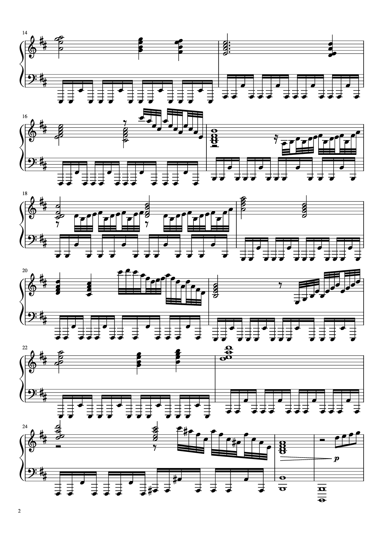 Trang 2 của Sheet nhạc PDF Piano bài hát Ascension to Heaven Piano - Yusuke Ishiwata