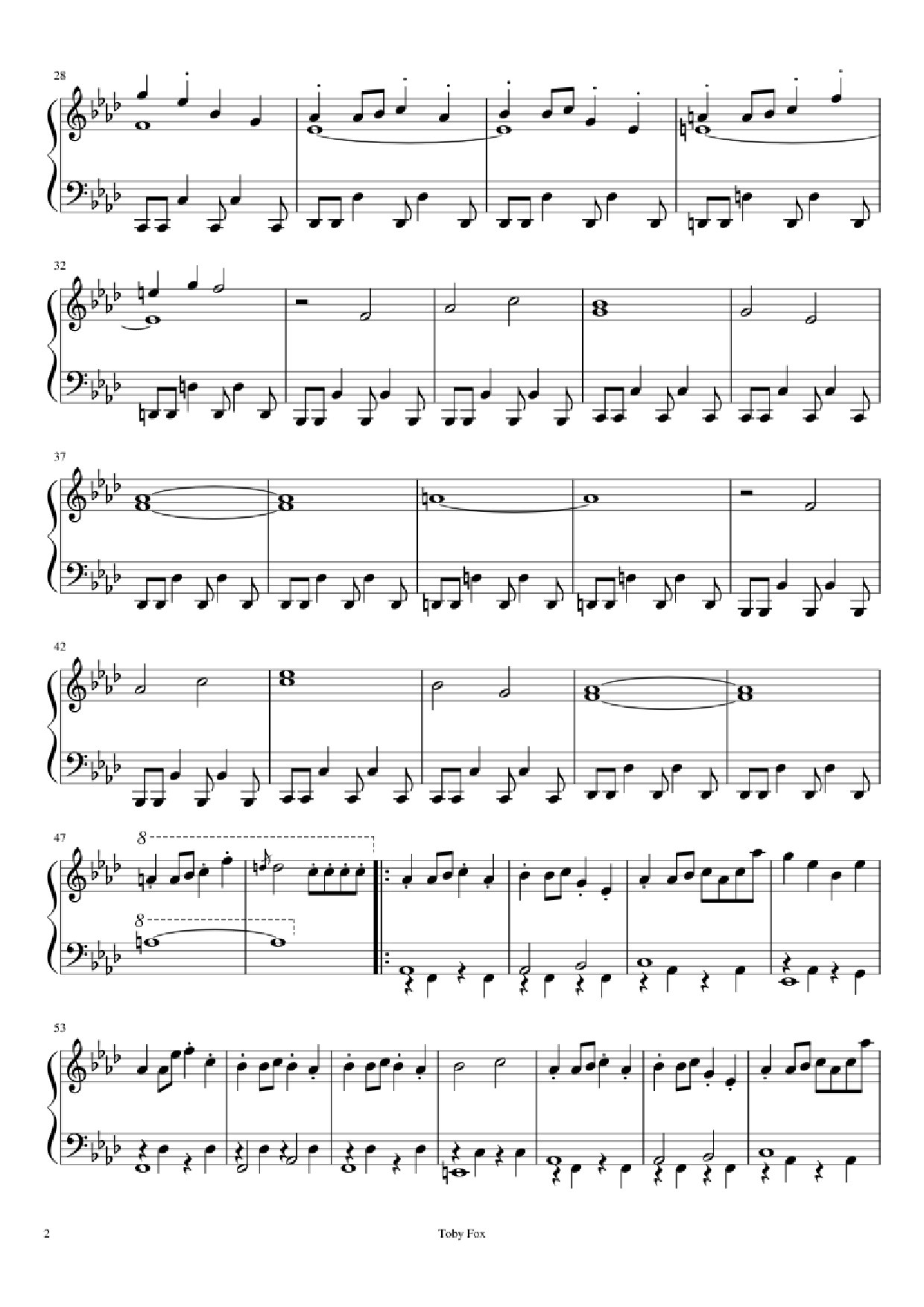 Trang 2 của Sheet nhạc PDF Piano bài hát Finale Piano - Composed by Toby Fox Arranged by ThePopStarDude