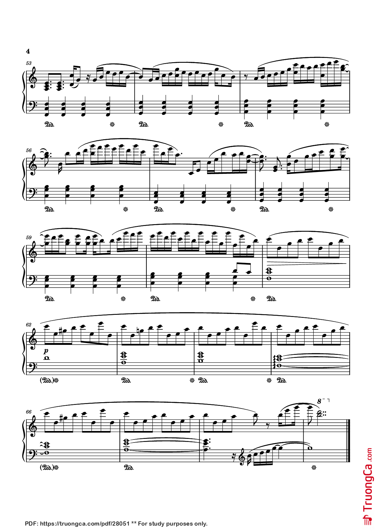 Trang 4 của Sheet nhạc PDF Piano bài hát Nanami