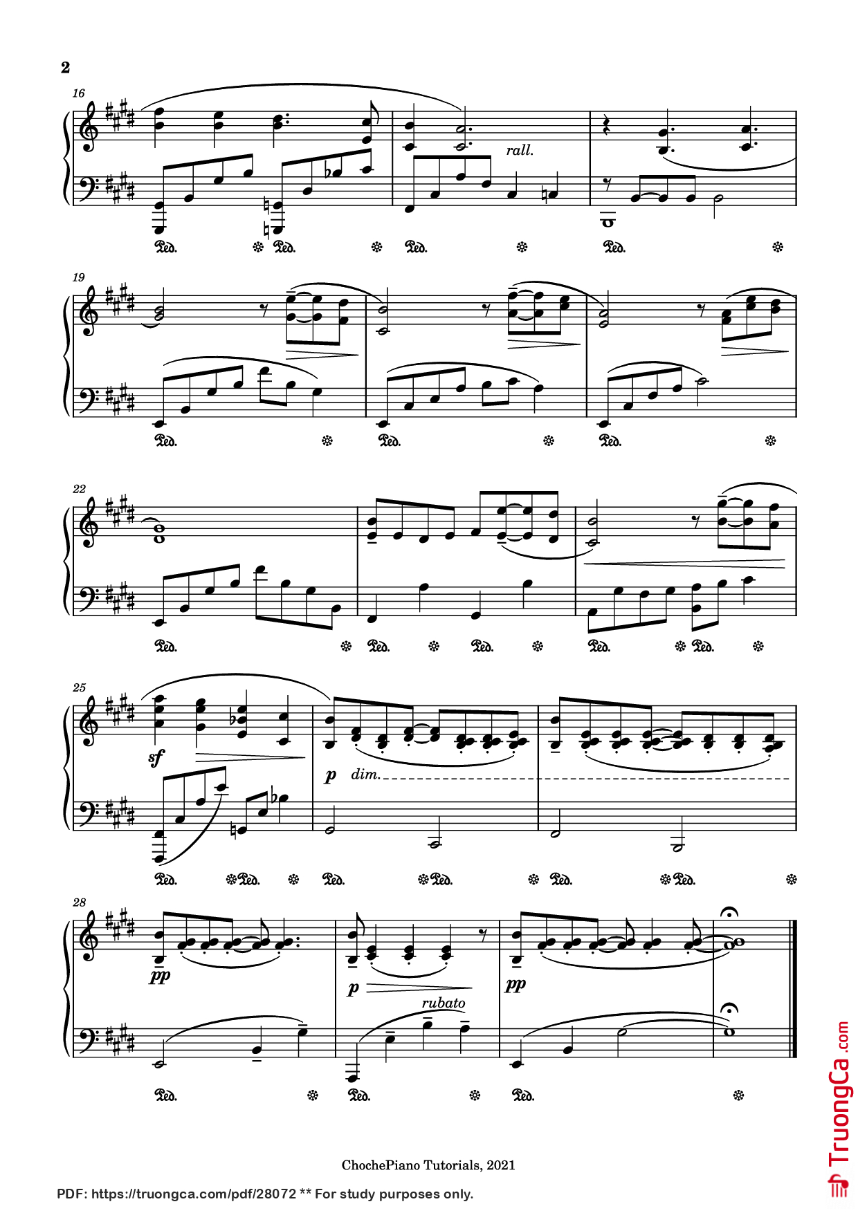 Trang 2 của Sheet nhạc PDF Piano bài hát Piano Solo - Love Affair - Ennio Morricone