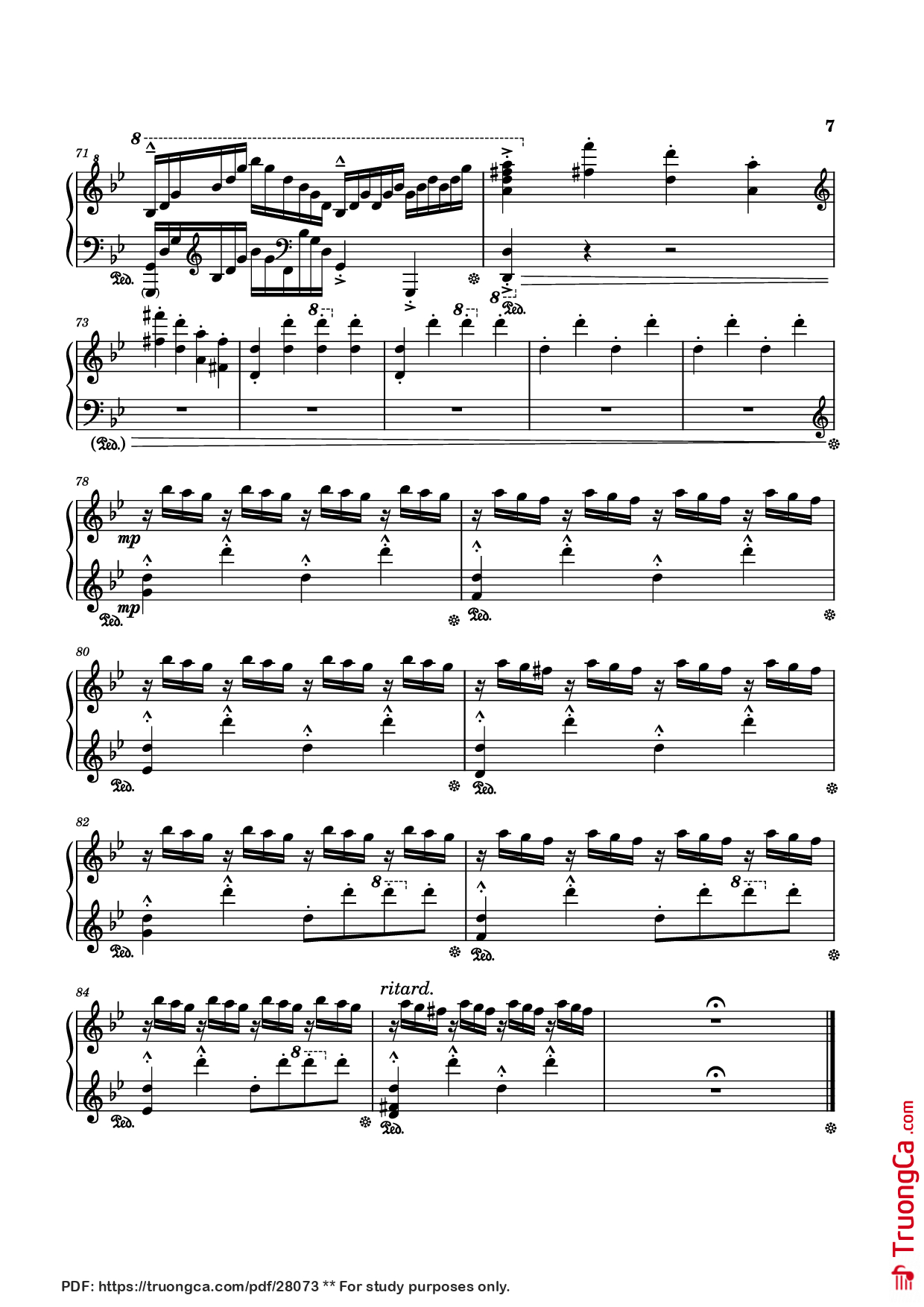 Trang 7 của Sheet nhạc PDF Piano bài hát Rain Piano - Composed by Tony Ann