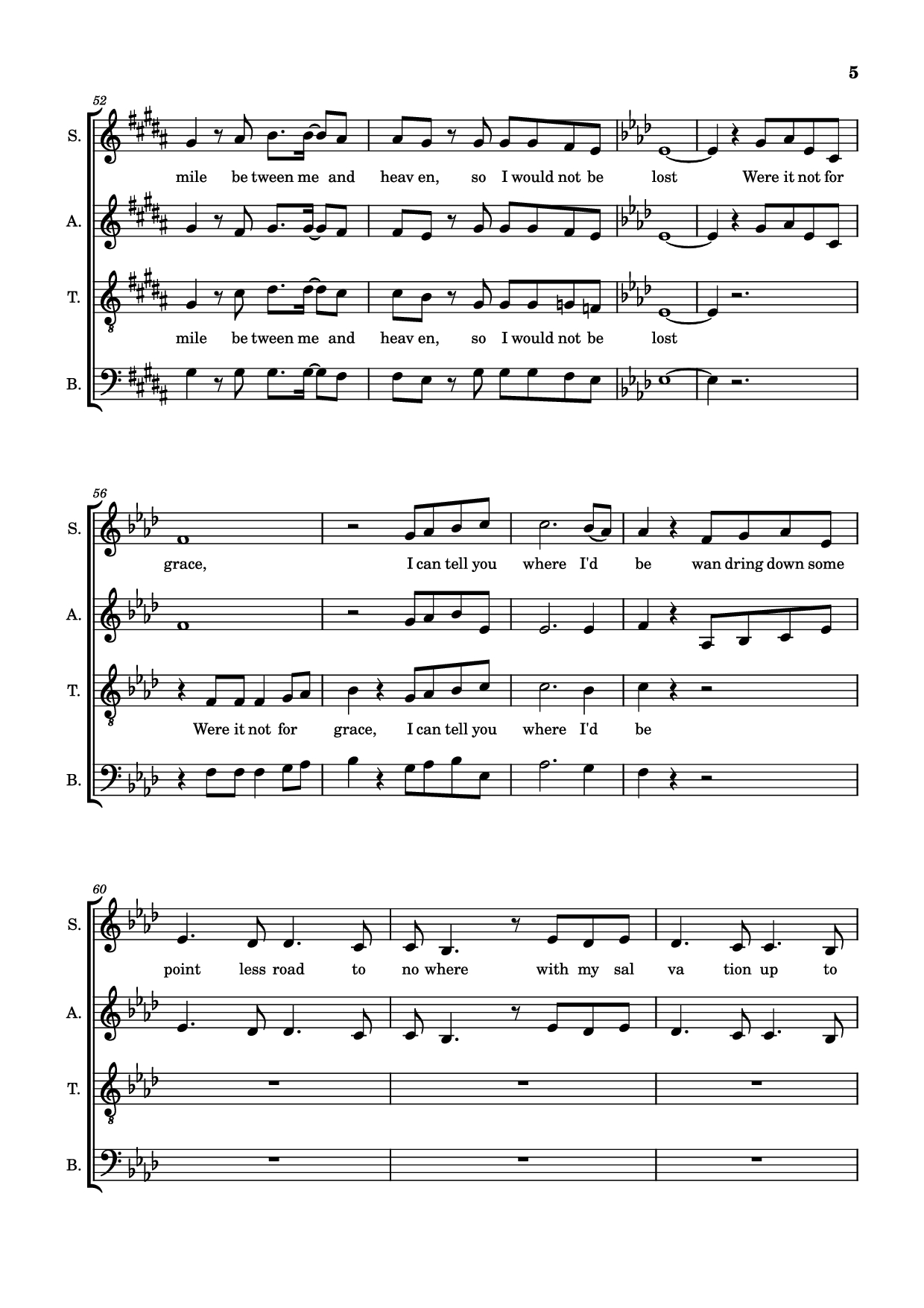 Trang 5 của Sheet nhạc PDF bài hát Were It Not For Grace - Larnelle Harris