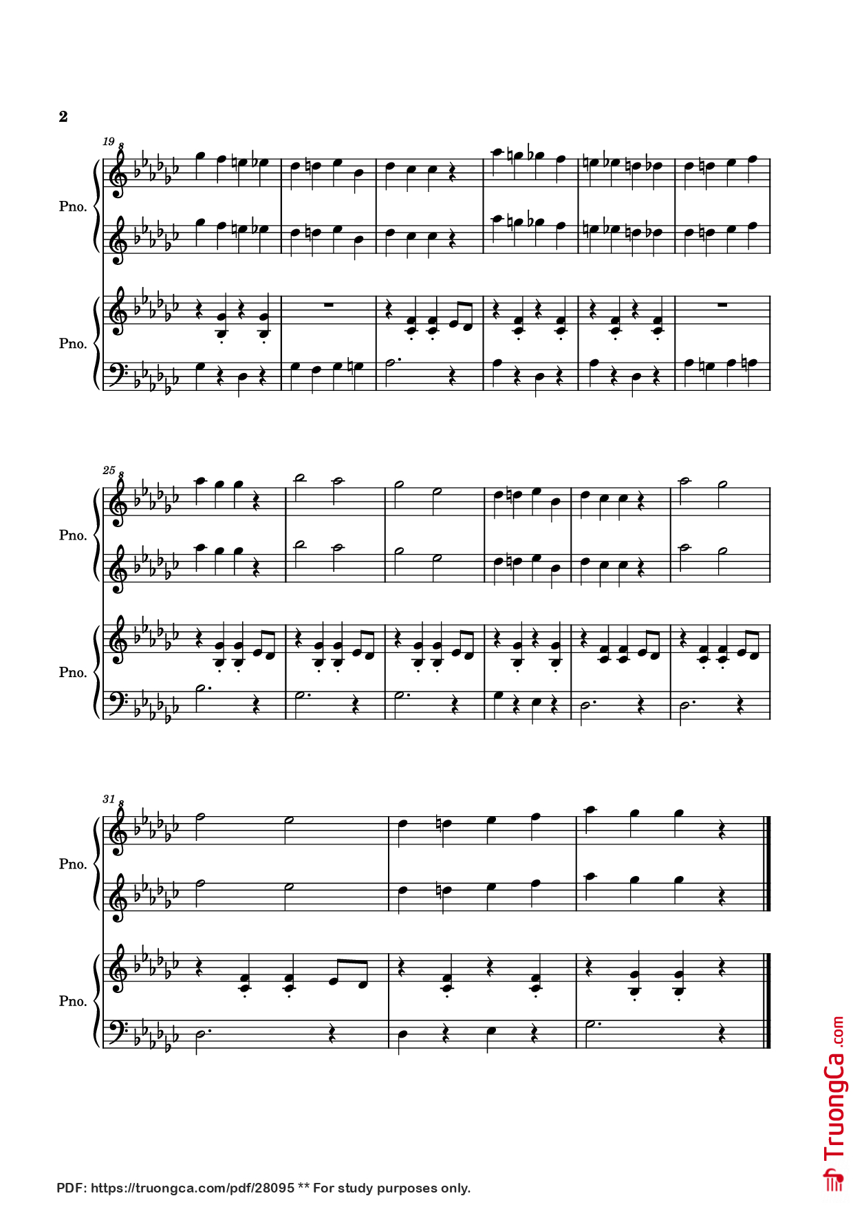 Trang 2 của Sheet nhạc PDF Piano bài hát Flea Waltz Piano - Anonymous