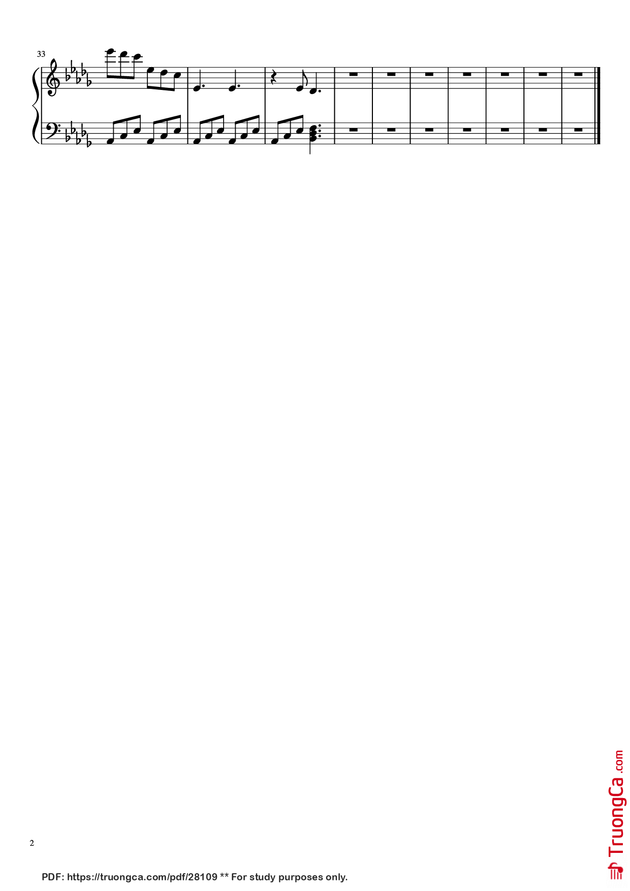 Trang 2 của Sheet nhạc PDF Piano bài hát Class 1984 Piano - Timothy Van Patten