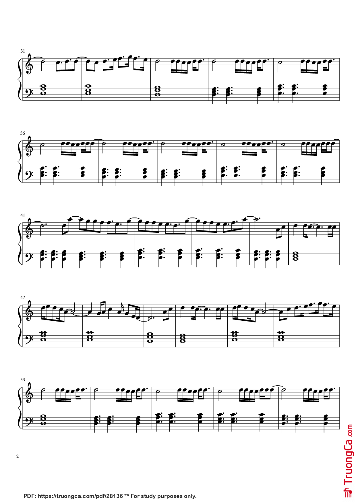 Trang 2 của Sheet nhạc PDF Piano bài hát Watermelon Sugar Piano - Harry Styles