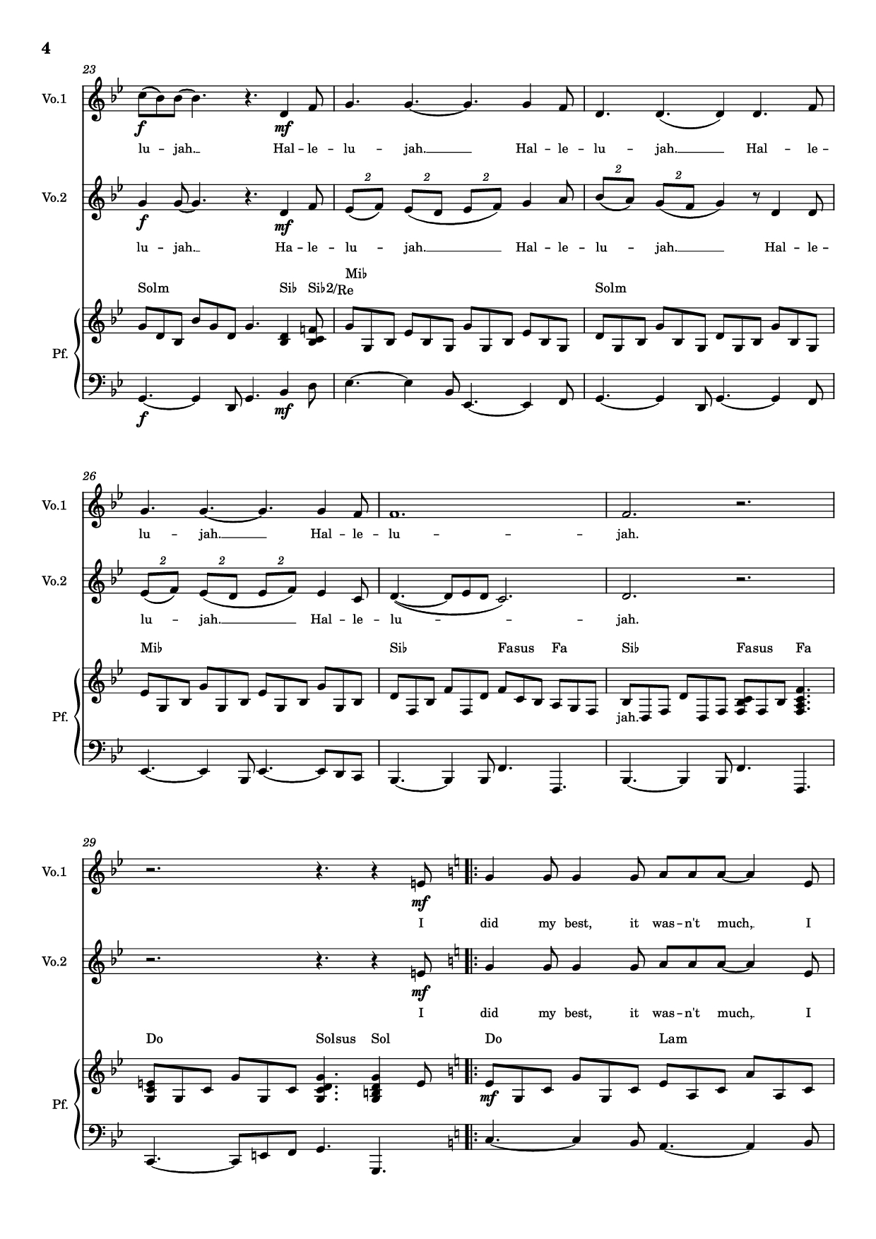 Trang 4 của Sheet nhạc PDF Piano bài hát Hallelujah Piano - Parole e musica di