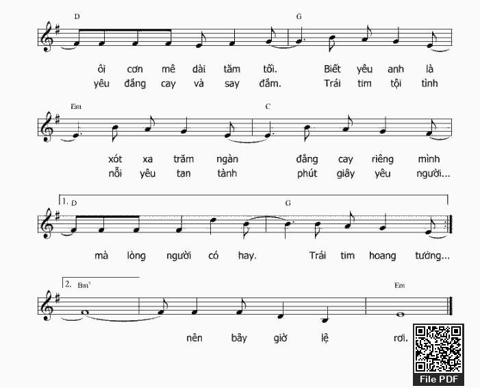 Trang 2 của Sheet nhạc PDF bài hát Trái Tim Hoang Tưởng - Kim Tuấn