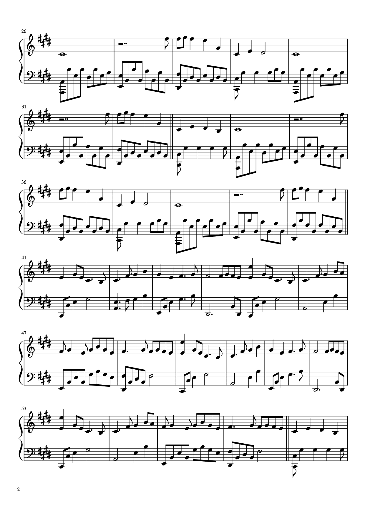 Trang 2 của Sheet nhạc PDF Piano bài hát Lonely Day Piano - Jurrivh