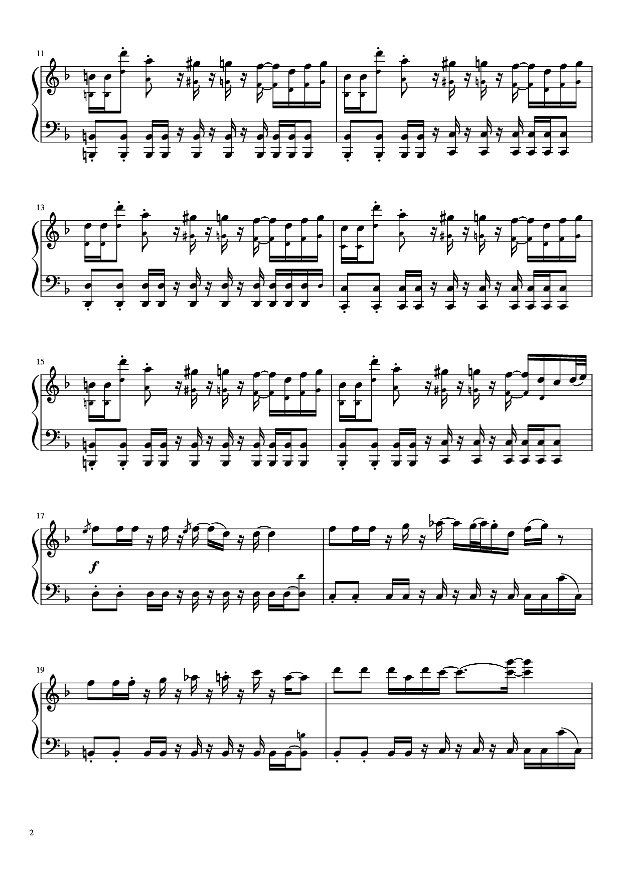 Trang 2 của Sheet nhạc PDF Piano bài hát Undertale - Megalovania Piano - Composed by Toby Fox