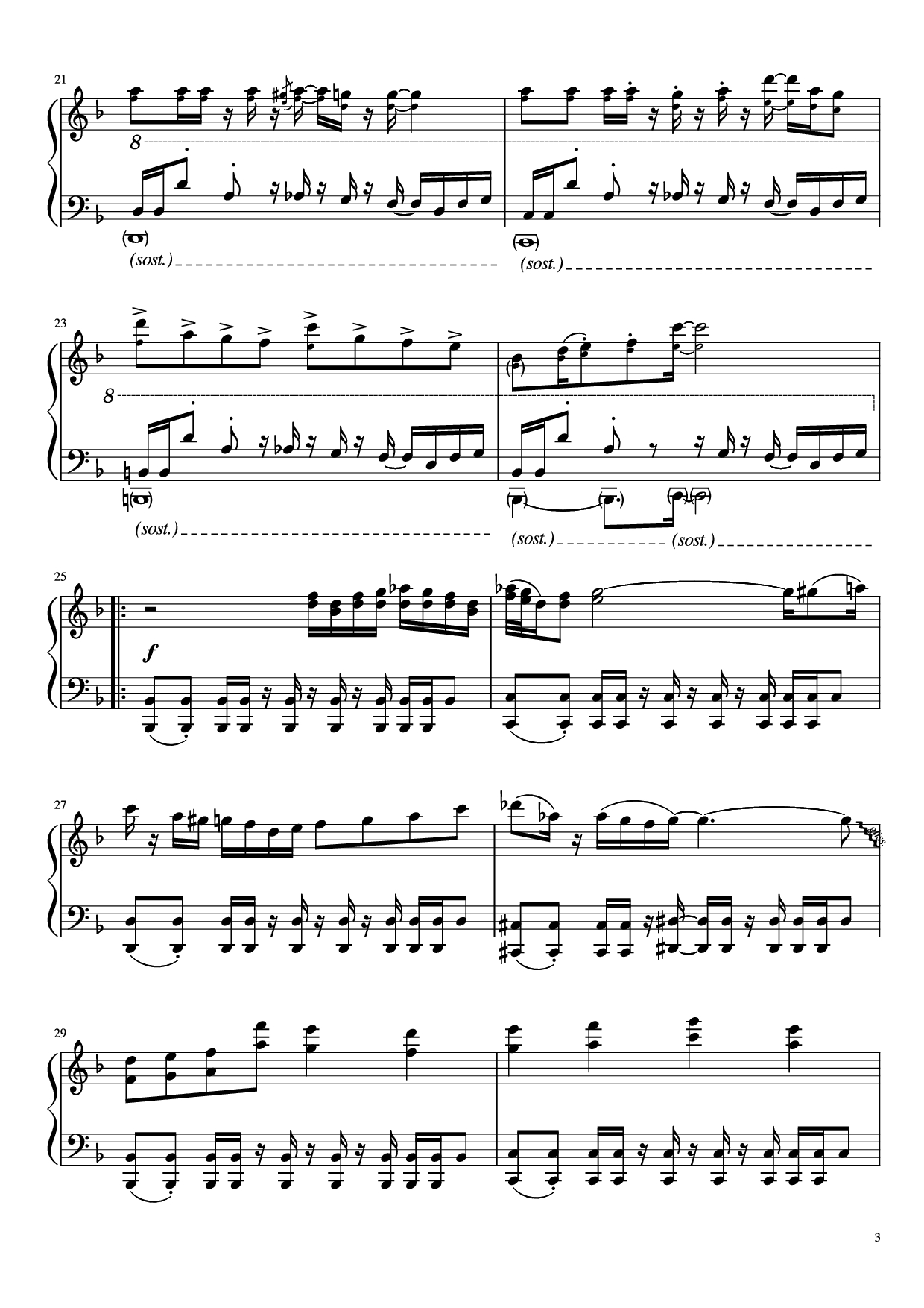 Trang 3 của Sheet nhạc PDF Piano bài hát Undertale - Megalovania Piano - Composed by Toby Fox