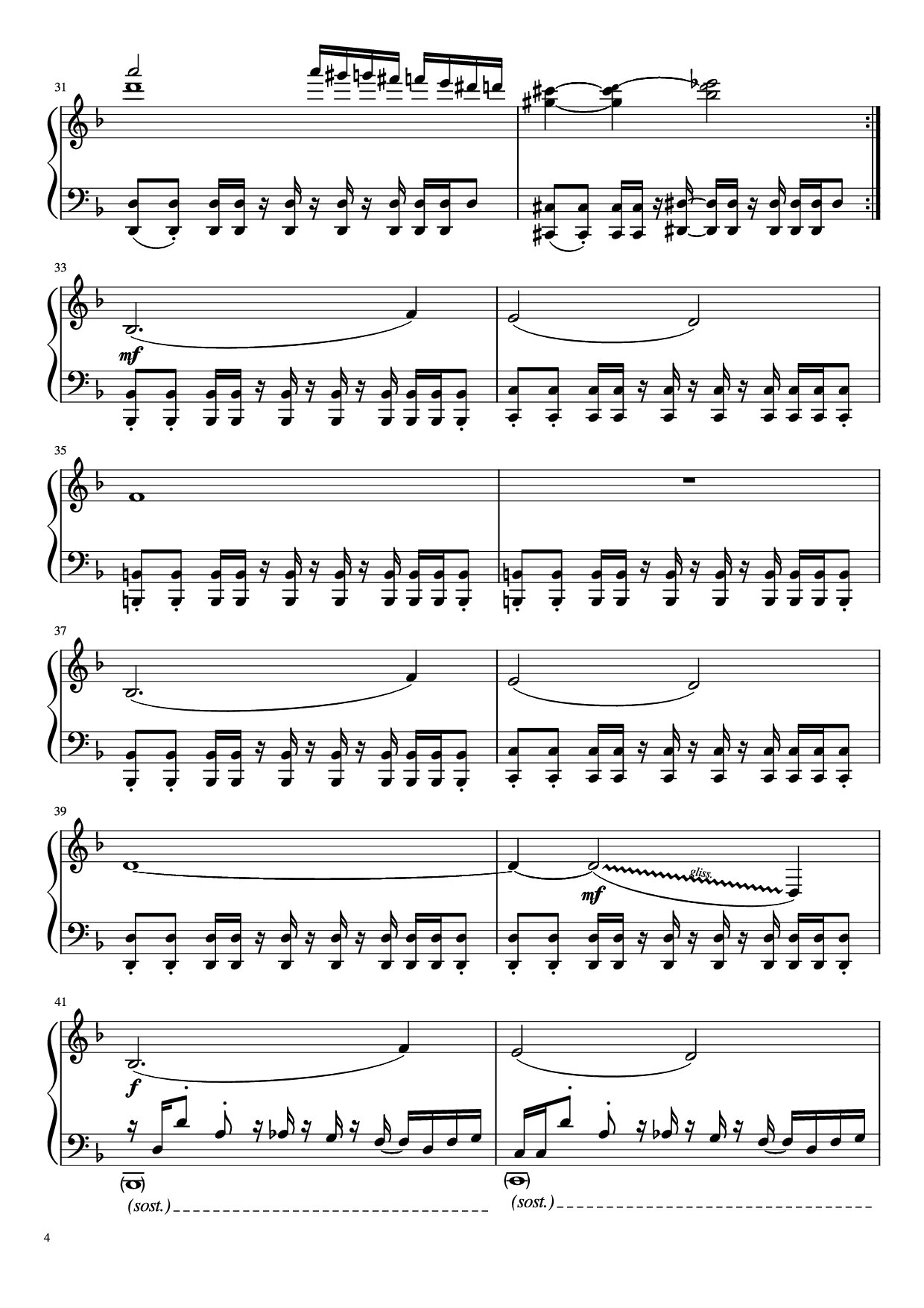 Trang 4 của Sheet nhạc PDF Piano bài hát Undertale - Megalovania Piano - Composed by Toby Fox