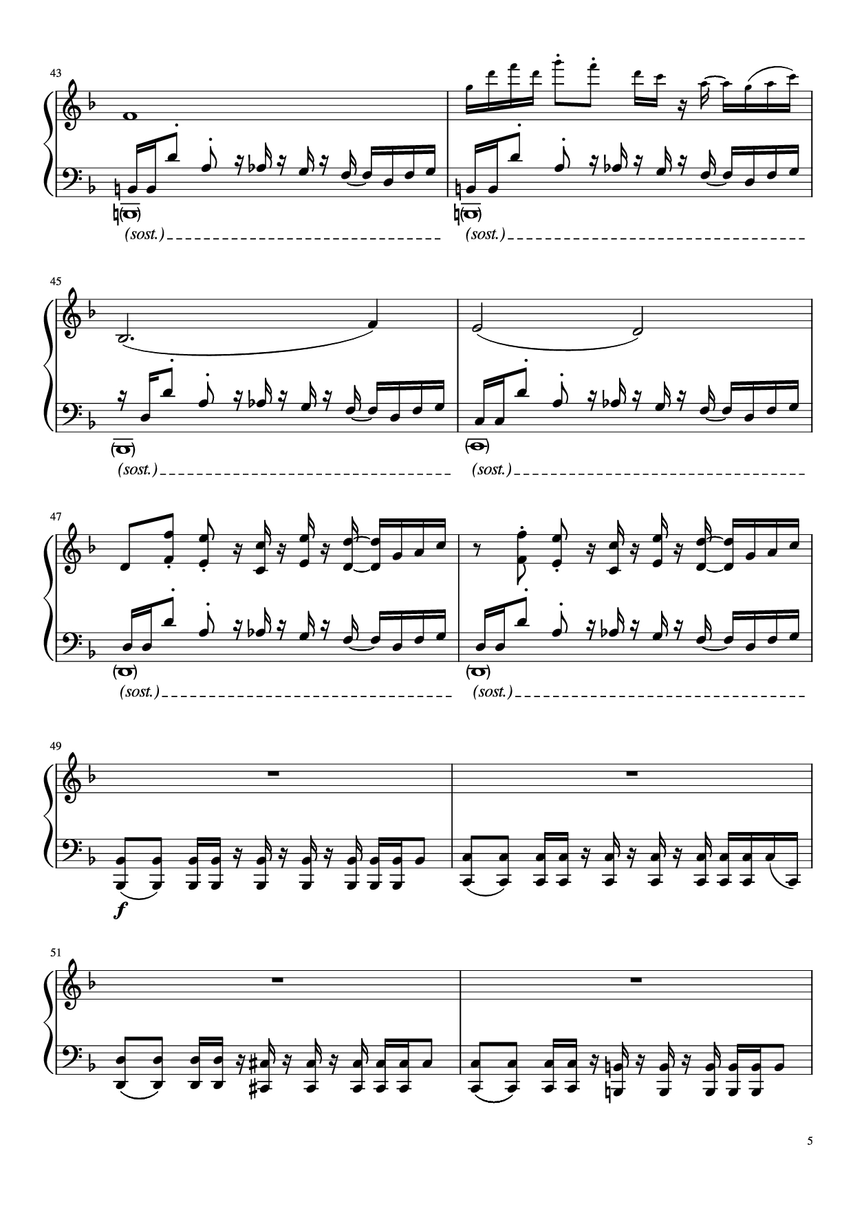 Trang 5 của Sheet nhạc PDF Piano bài hát Undertale - Megalovania Piano - Composed by Toby Fox