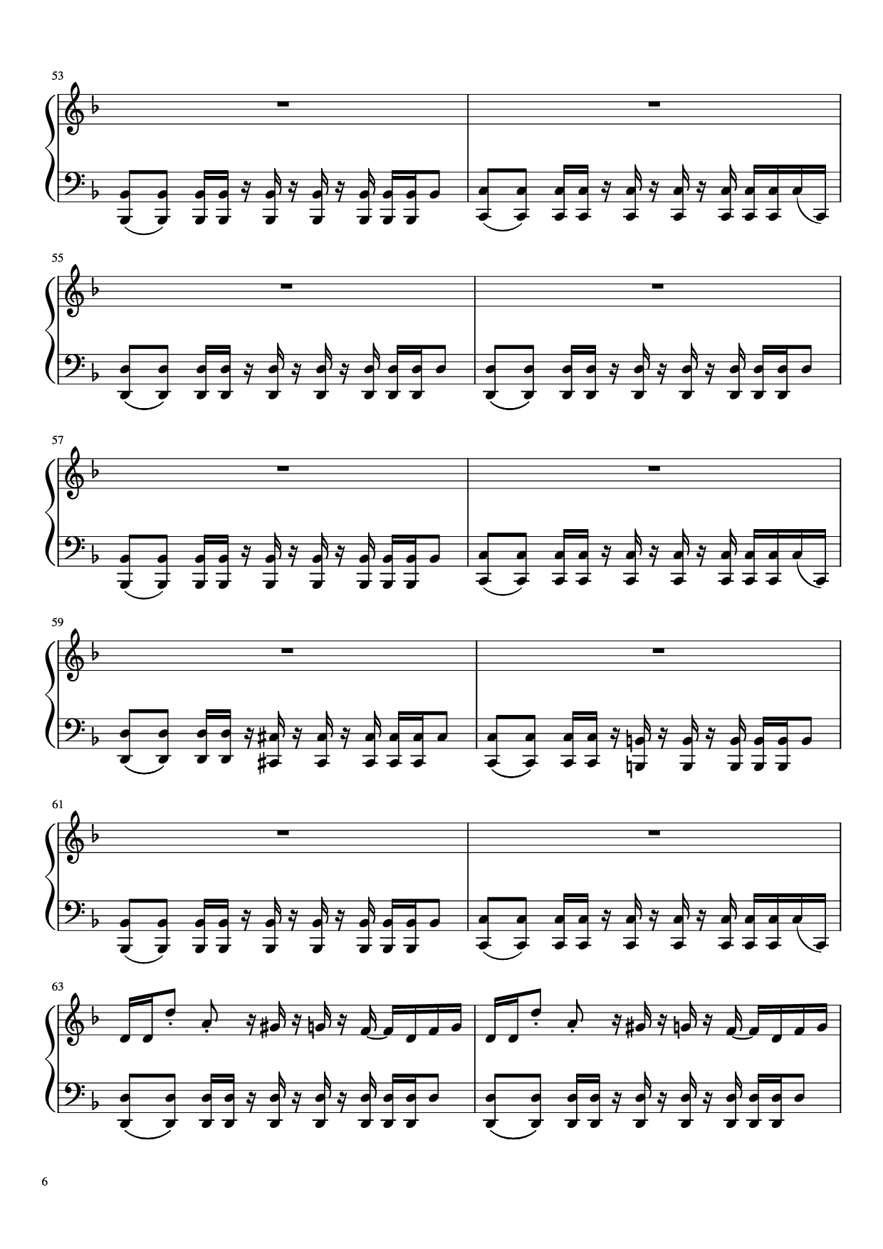 Trang 6 của Sheet nhạc PDF Piano bài hát Undertale - Megalovania Piano - Composed by Toby Fox
