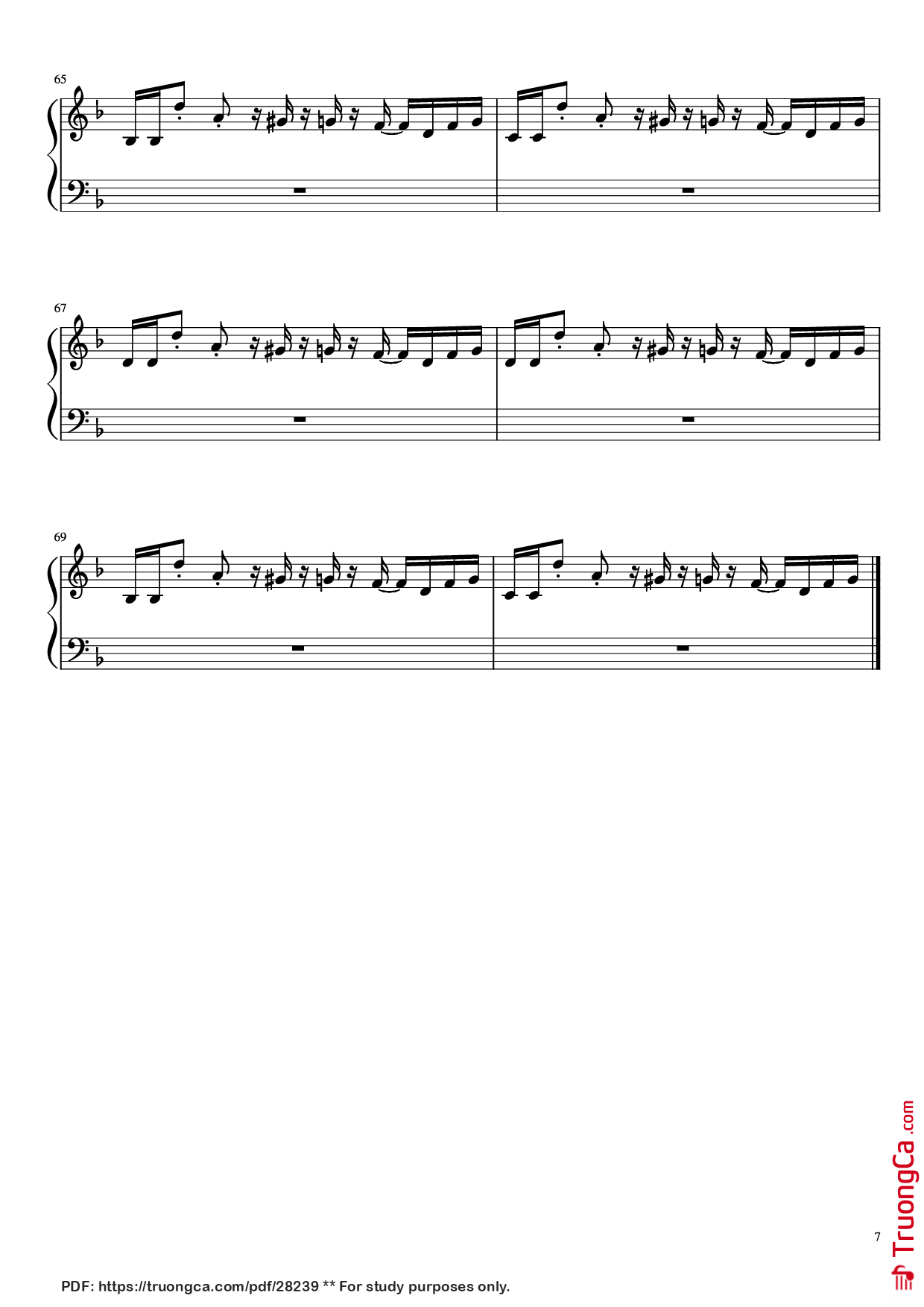 Trang 7 của Sheet nhạc PDF Piano bài hát Undertale - Megalovania Piano - Composed by Toby Fox