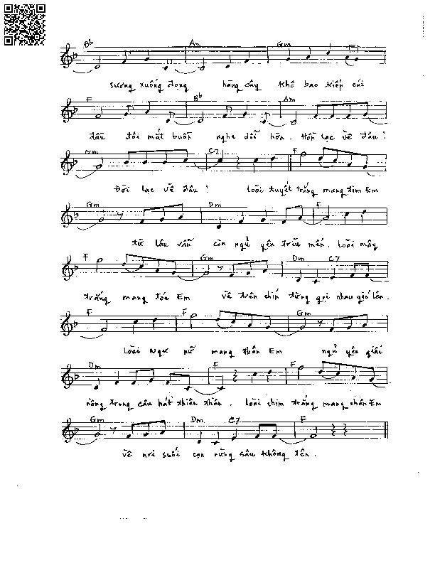 Trang 6 của Sheet nhạc PDF bài hát Huyền thoại người con gái - Lê Hựu Hà, 1. Loài ngọc  đá mang tên  em. Đã hơn mấy  mùa gọt đau từng  phiến Loài hoa trắng mang môi  em