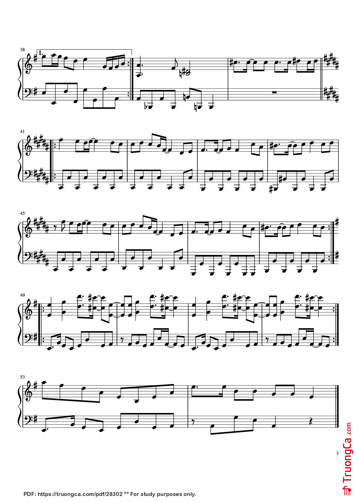 Trang 3 của Sheet nhạc PDF Piano bài hát Death by Glamour Piano - By: Toby Fox