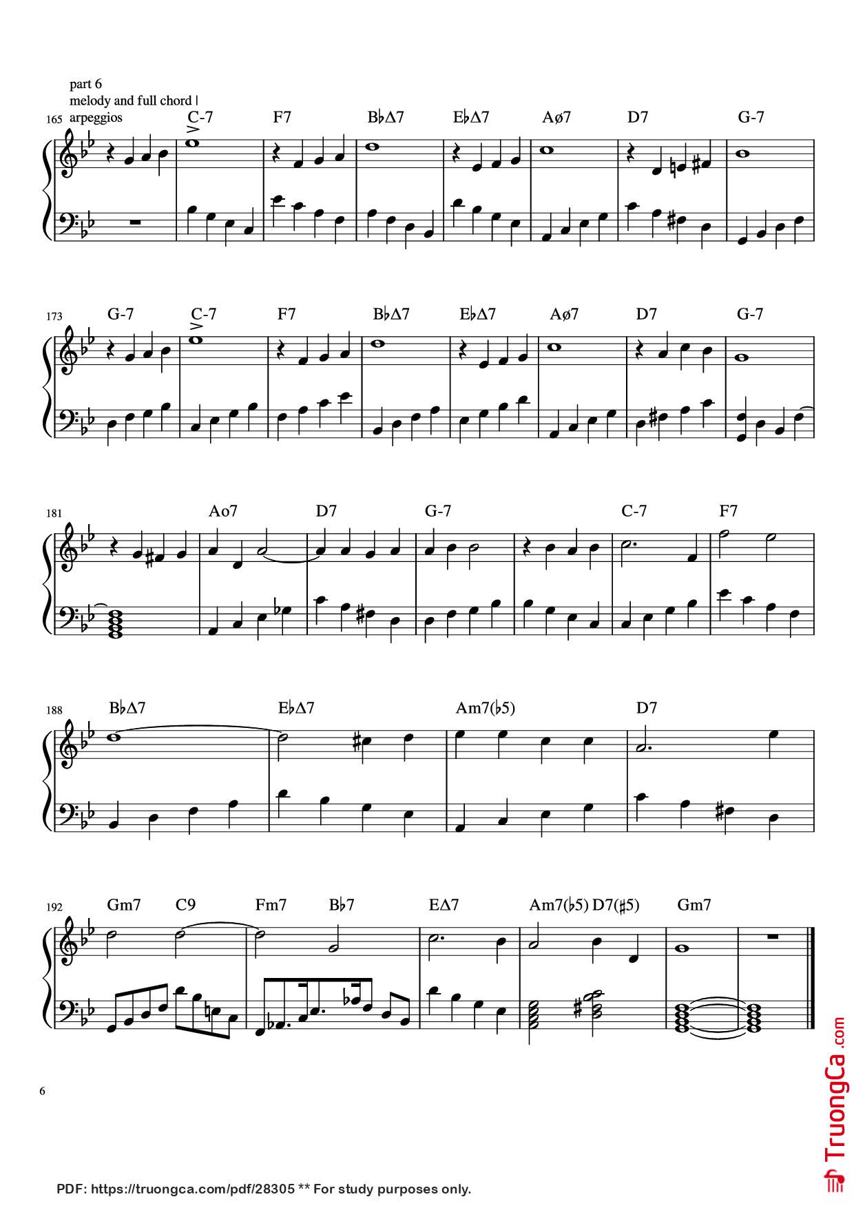 Trang 6 của Sheet nhạc PDF Piano bài hát Autumn Leaves Piano Easy - Joseph Kosma