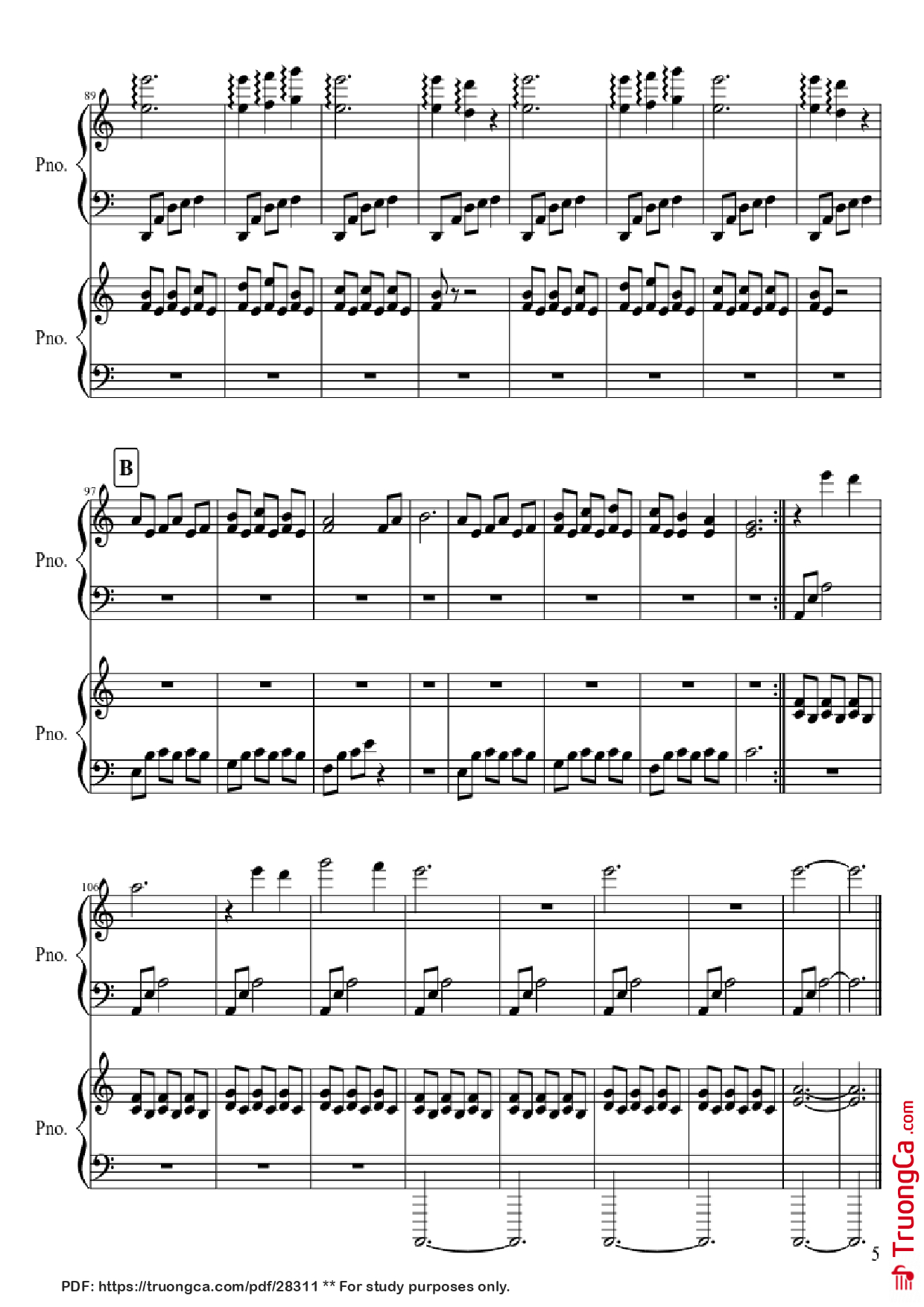 Trang 5 của Sheet nhạc PDF Piano bài hát Gwyn, Lord of Cinder Piano - Composed by Motoi Sakuraba
