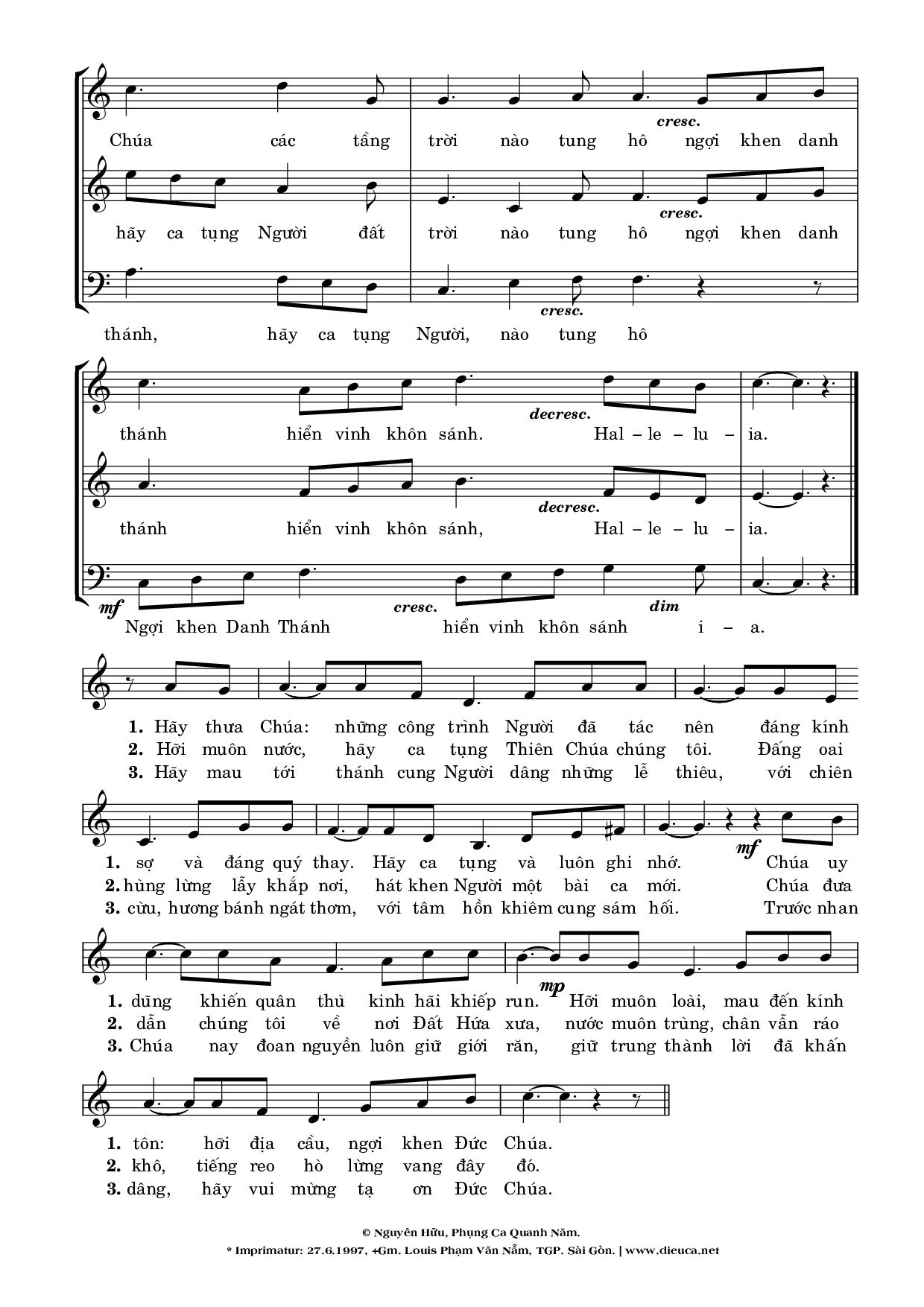 Hỡi muôn người thế hát lên mừng Chúa toàn trái đất hãy tung hô, Trang 2