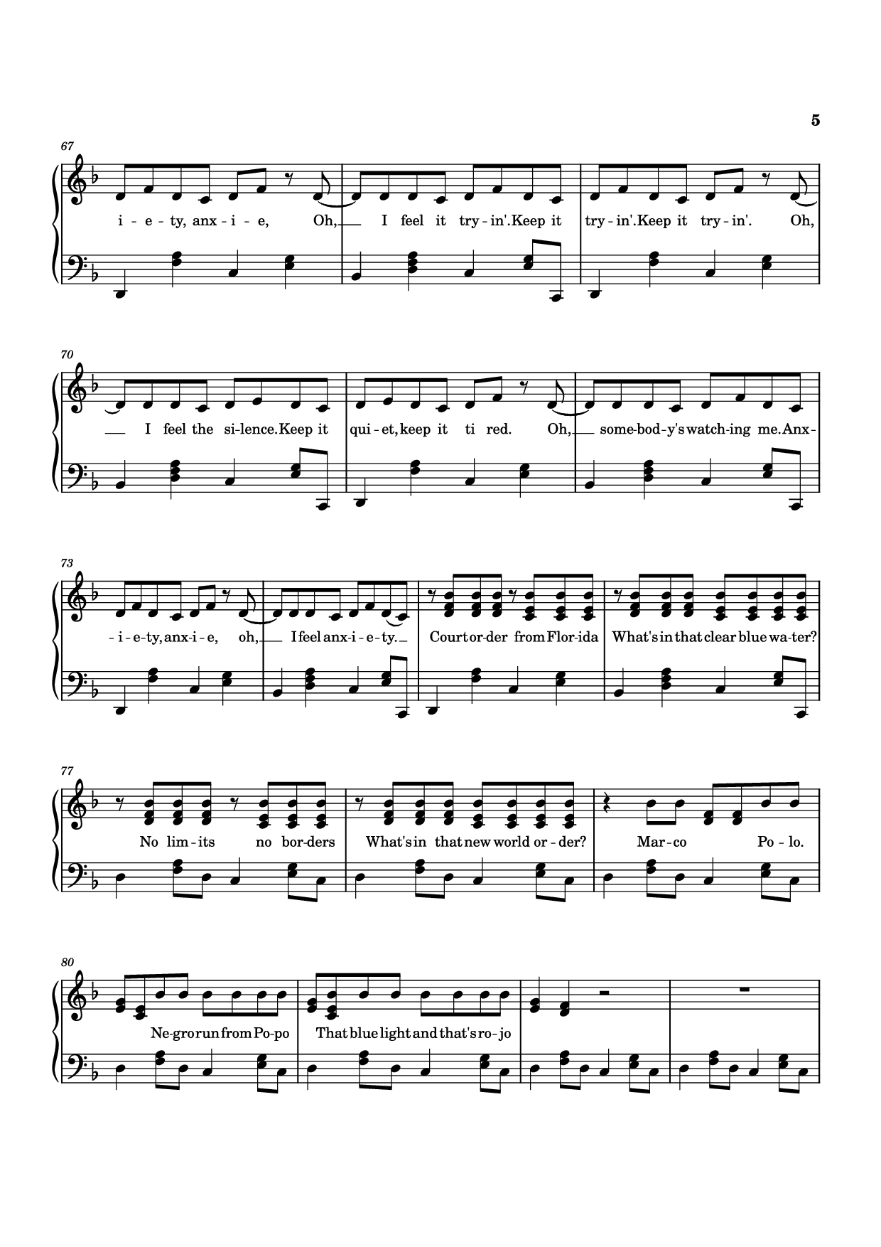Trang 5 của Sheet nhạc PDF bài hát Anxiety Piano - Doechii