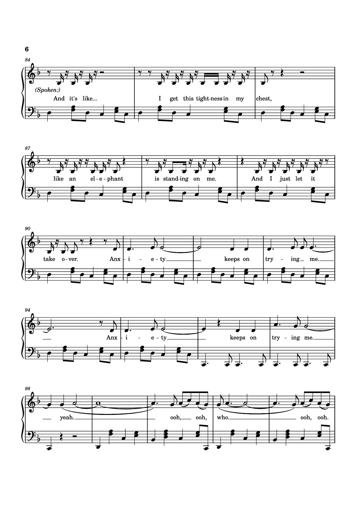 Trang 6 của Sheet nhạc PDF bài hát Anxiety Piano - Doechii