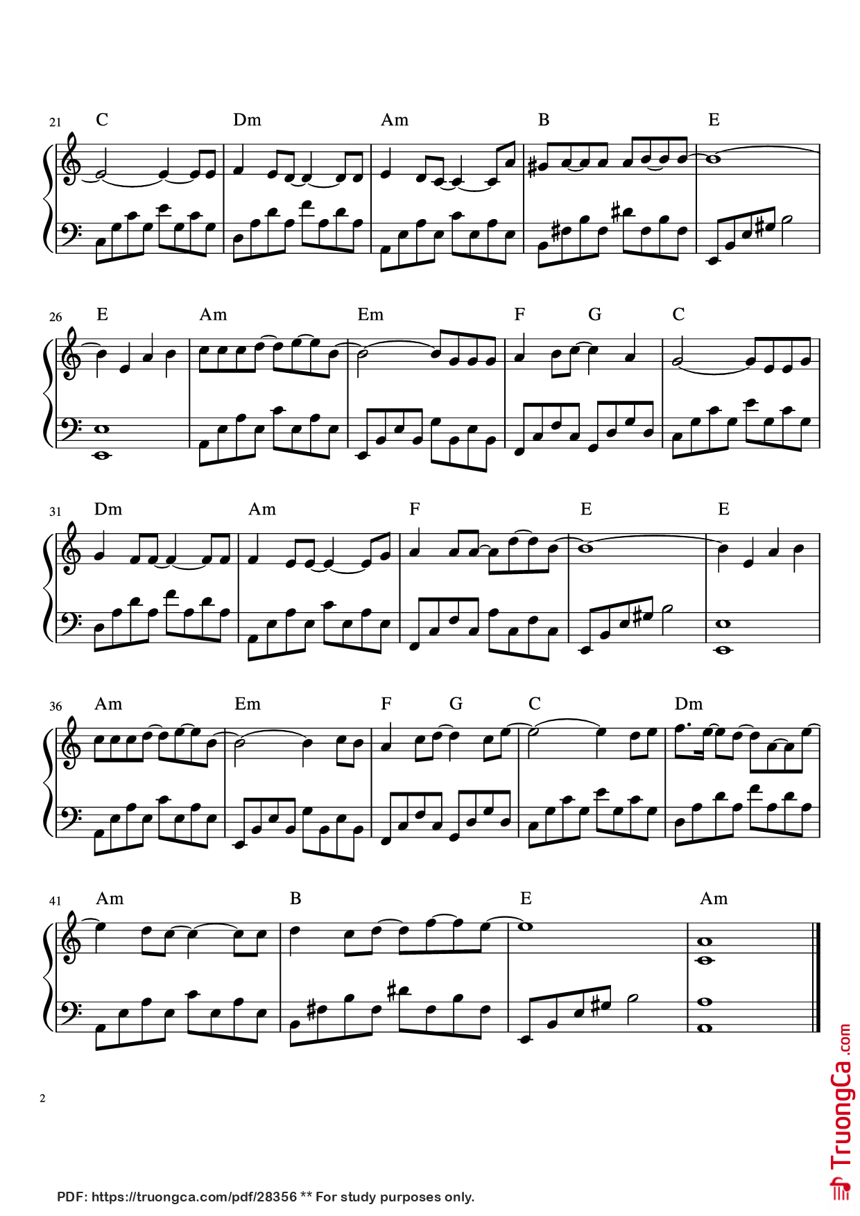 Trang 2 của Sheet nhạc PDF Piano bài hát Đừng Như Thói Quen Piano - Dương Khắc Linh