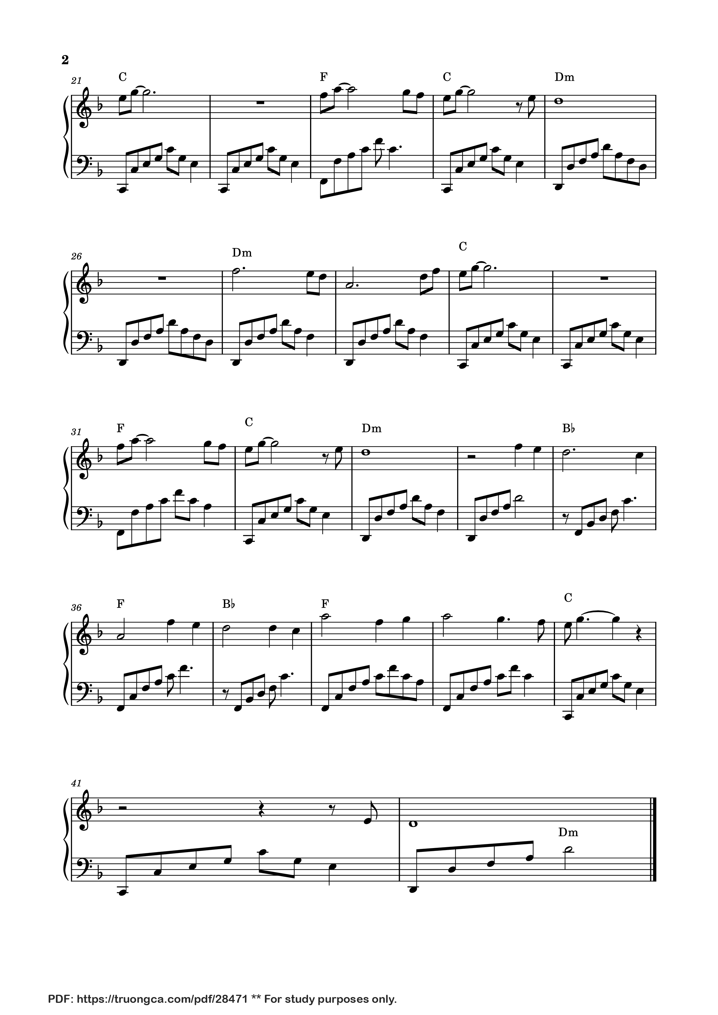 Trang 2 của Sheet nhạc PDF Piano bài hát The Last of Mohicans Piano - Undefined