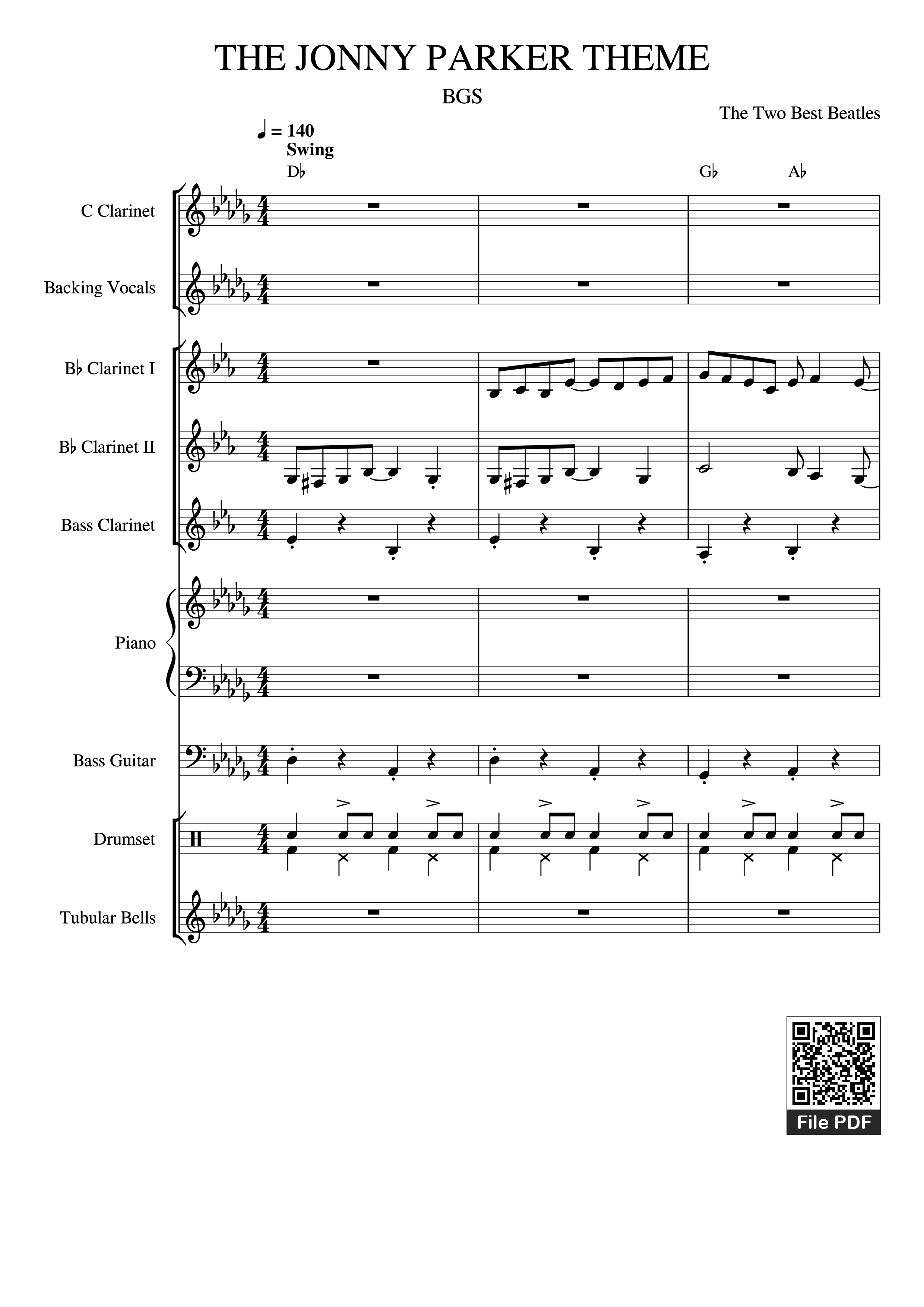 Trang 1 của Sheet nhạc PDF Piano bài hát THE JONNY PARKER THEME Piano - The Two Best Beatles