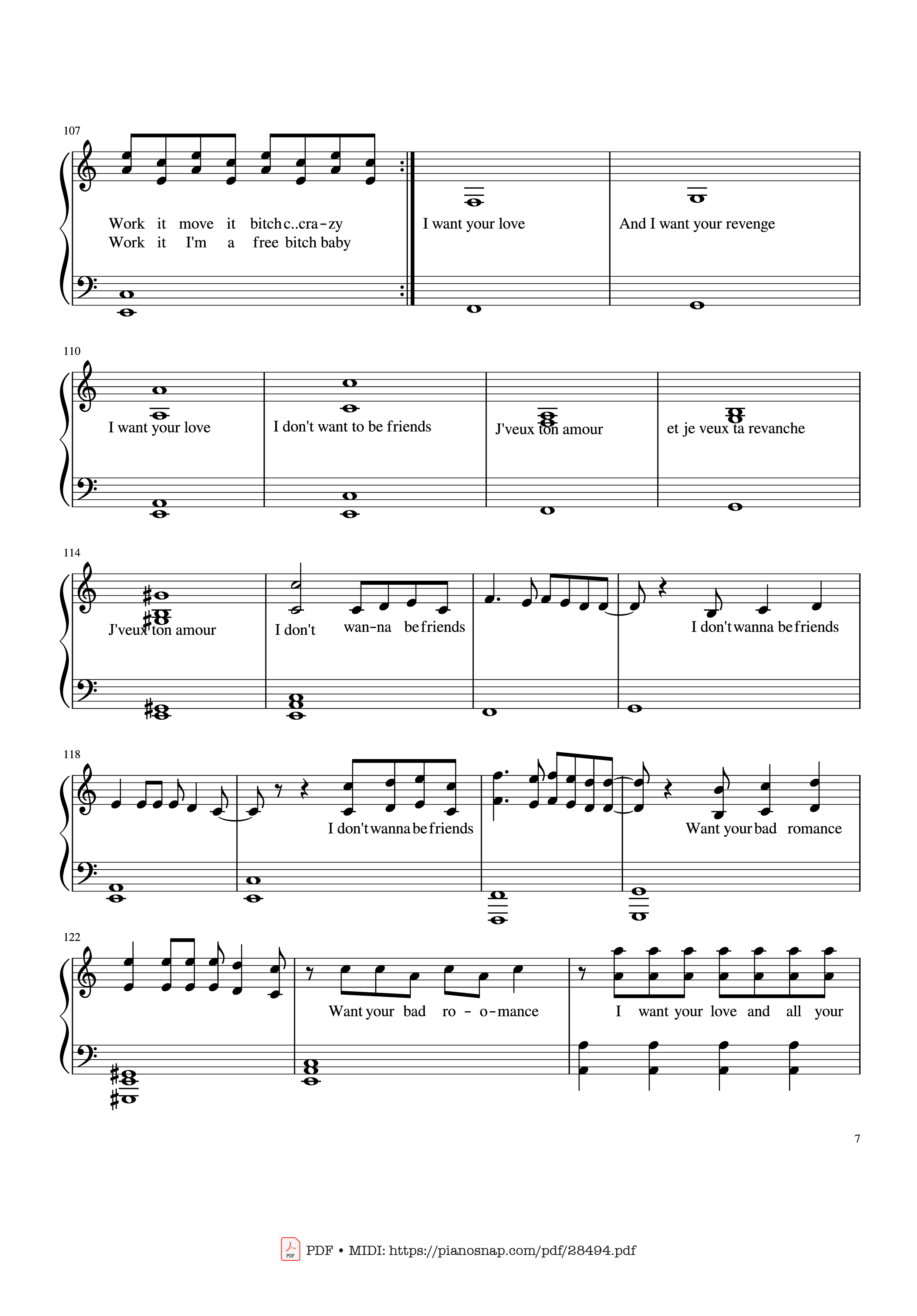 Trang 7 của Sheet nhạc PDF Piano bài hát Bad Romance - Lady Gaga Piano - Zakura