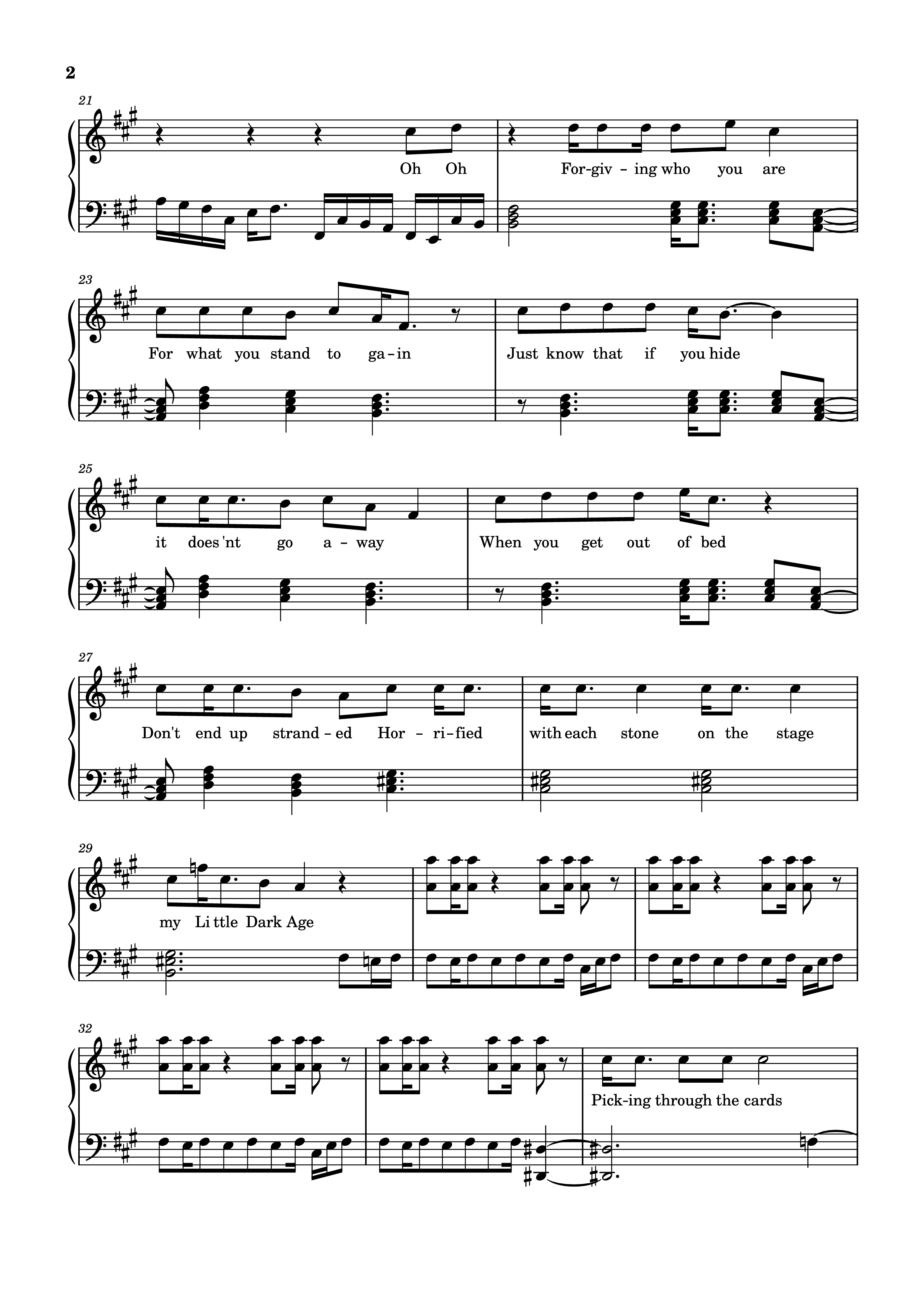 Trang 2 của Sheet nhạc PDF Piano bài hát Little Dark Age Piano - Orininal song by MGMT